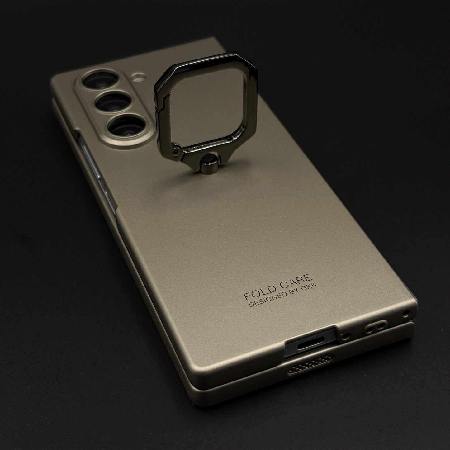 Matte Hard Shell Ring Stand Mobile Case Cover for Samsung Galaxy Z Fold 6