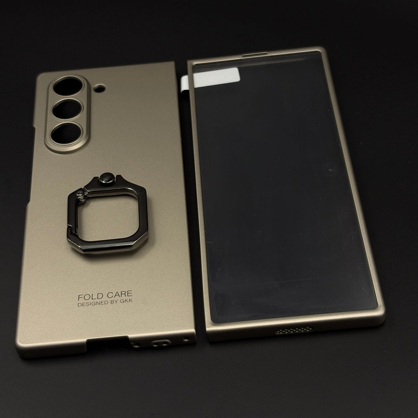 Matte Hard Shell Ring Stand Mobile Case Cover for Samsung Galaxy Z Fold 6