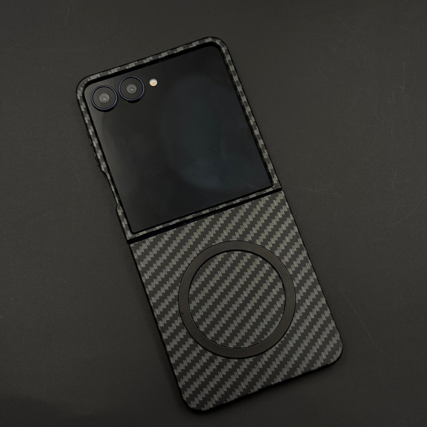 Carbon Fibre Texture MagSafe Mobile Case Cover for Samsung Galaxy Z Flip 7