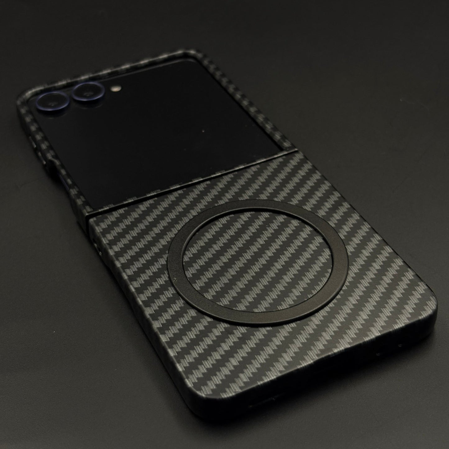 Carbon Fibre Texture MagSafe Mobile Case Cover for Samsung Galaxy Z Flip 7