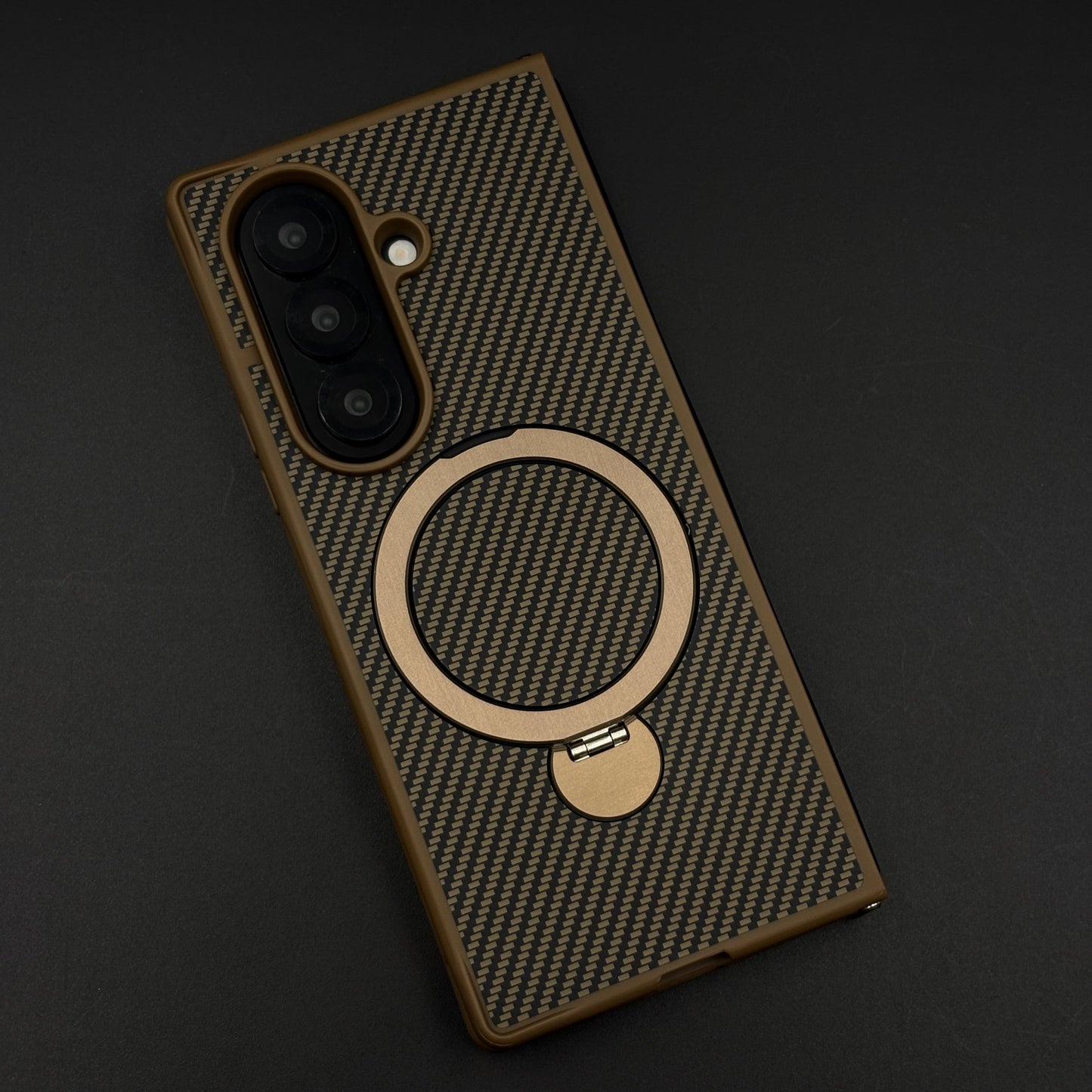Carbon Fiber MagSafe Case for Samsung Galaxy Z Fold 6 | Rotating Ring Stand | Ultra Slim & Magnetic