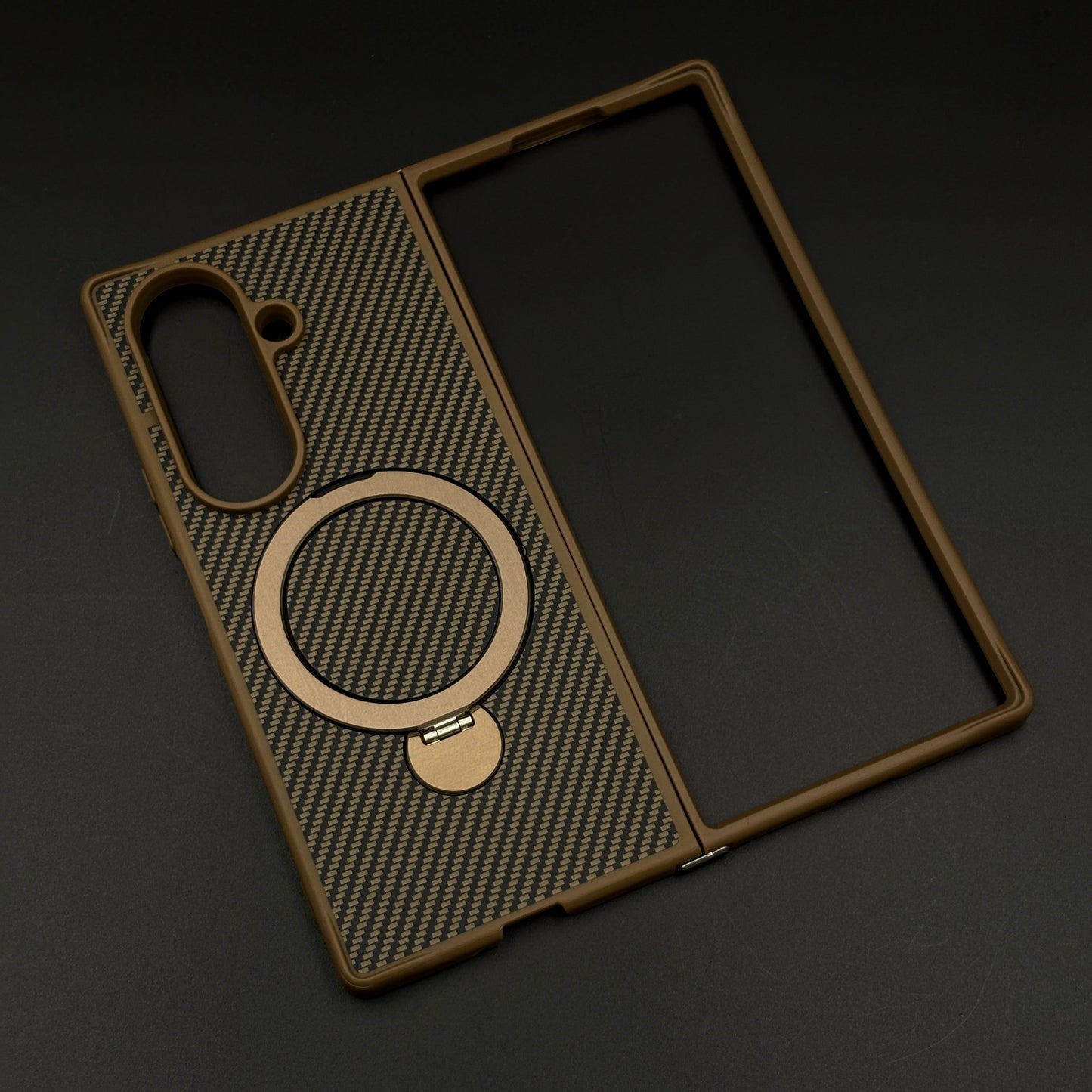 Carbon Fiber MagSafe Case for Samsung Galaxy Z Fold 6 | Rotating Ring Stand | Ultra Slim & Magnetic