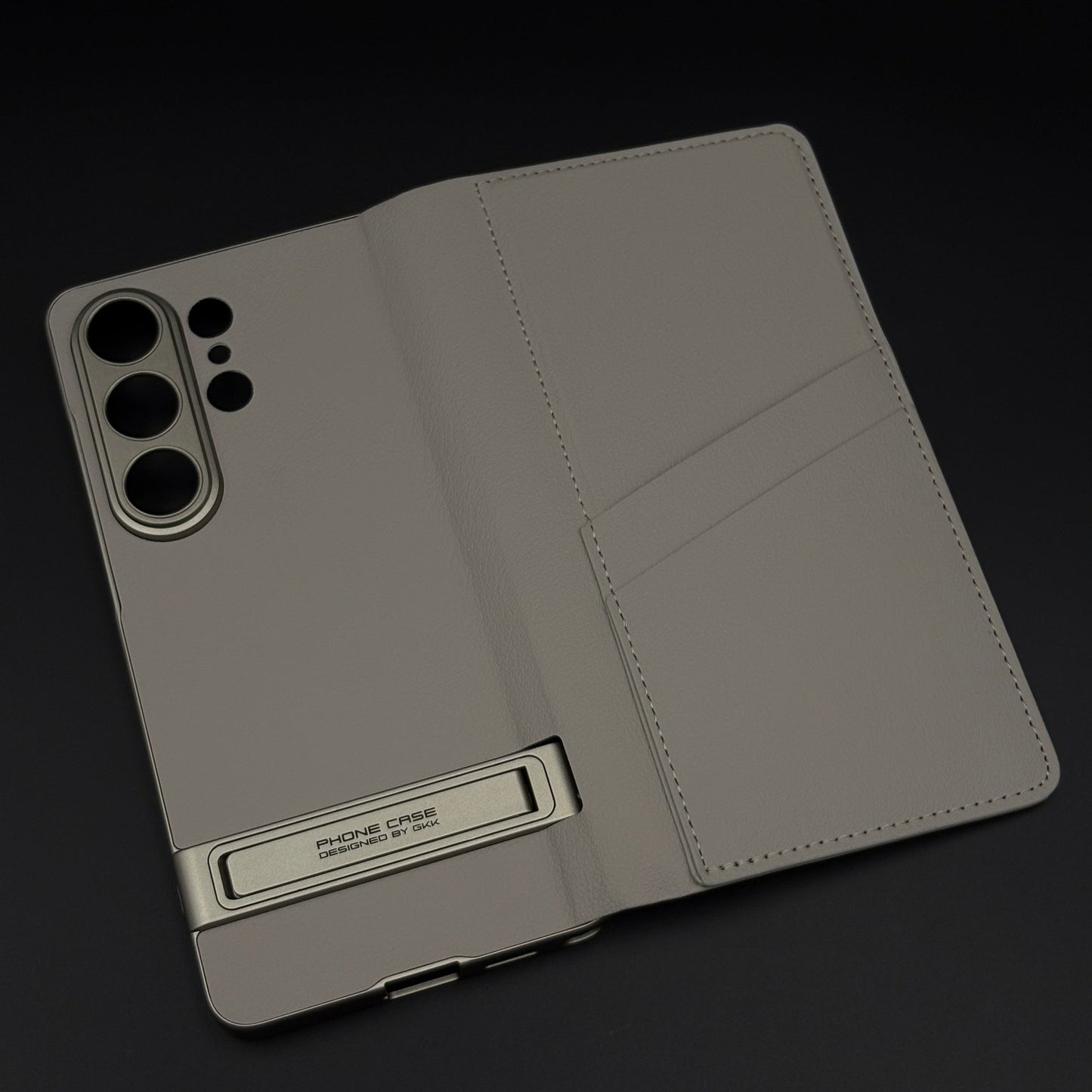Flip Leather Case with Cardholder Slot & Metal Kickstand for Samsung Galaxy S26 Ultra