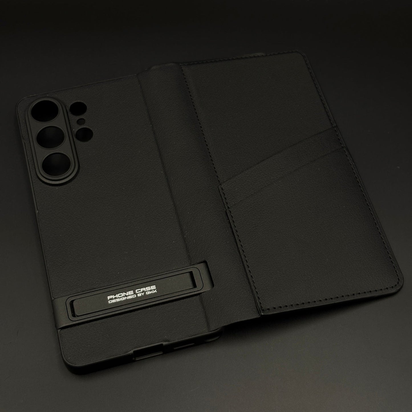 Flip Leather Case with Cardholder Slot & Metal Kickstand for Samsung Galaxy S26 Ultra