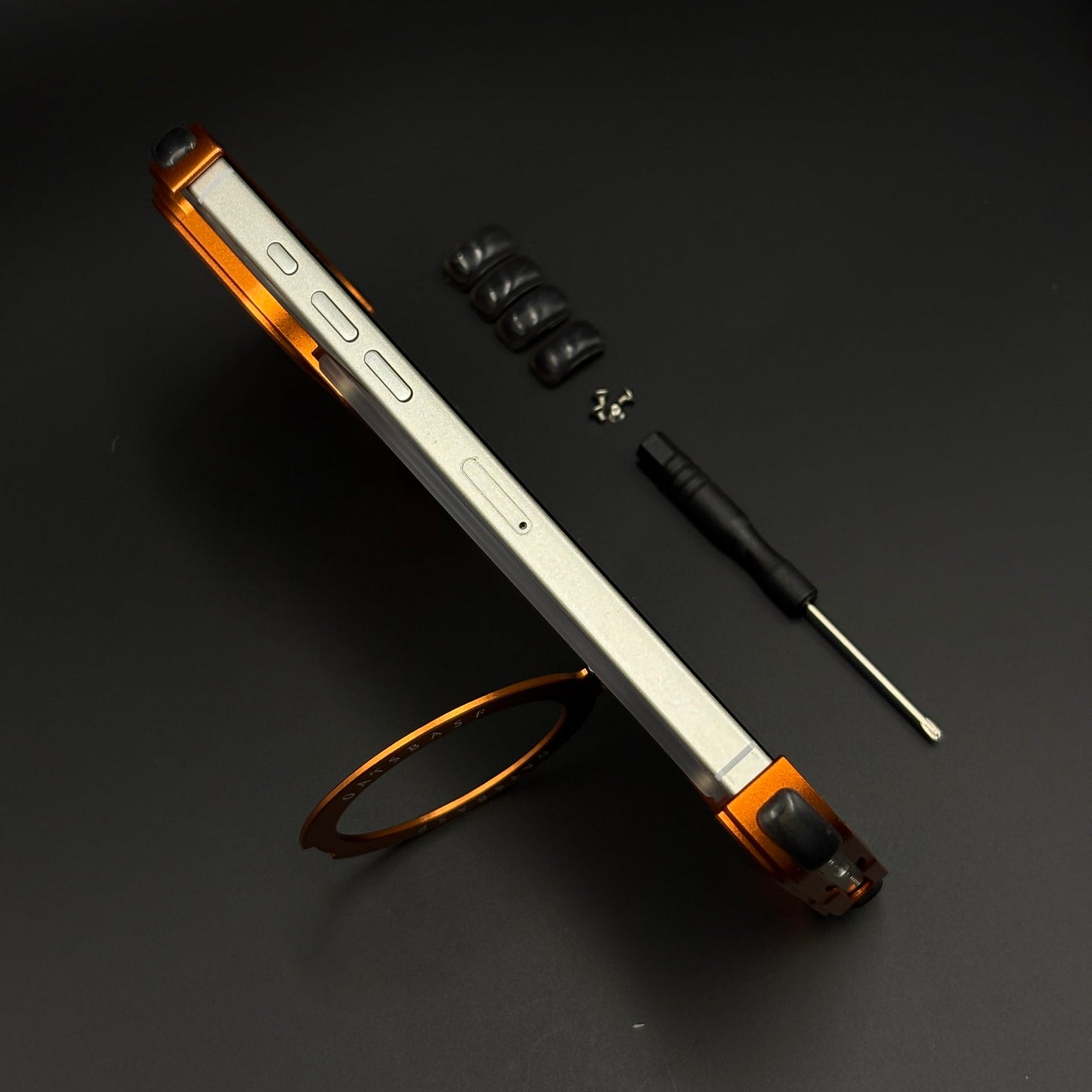Smokey Frameless Metal Border MagSafe Mobile Case Cover with Screwdriver Kit for iPhone 17 Series