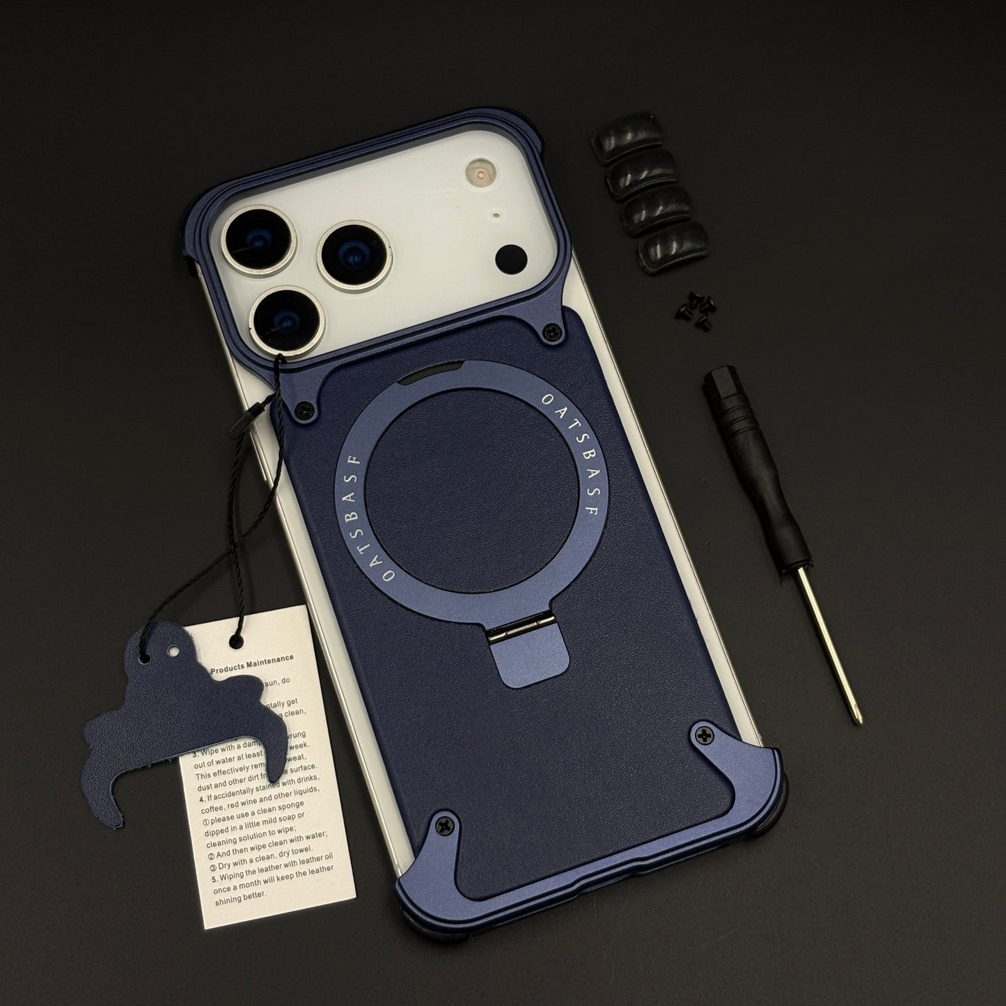 Metal Stand Mobile Case Cover for iPhone 17 Series | Rugged MagSafe Armor Shell