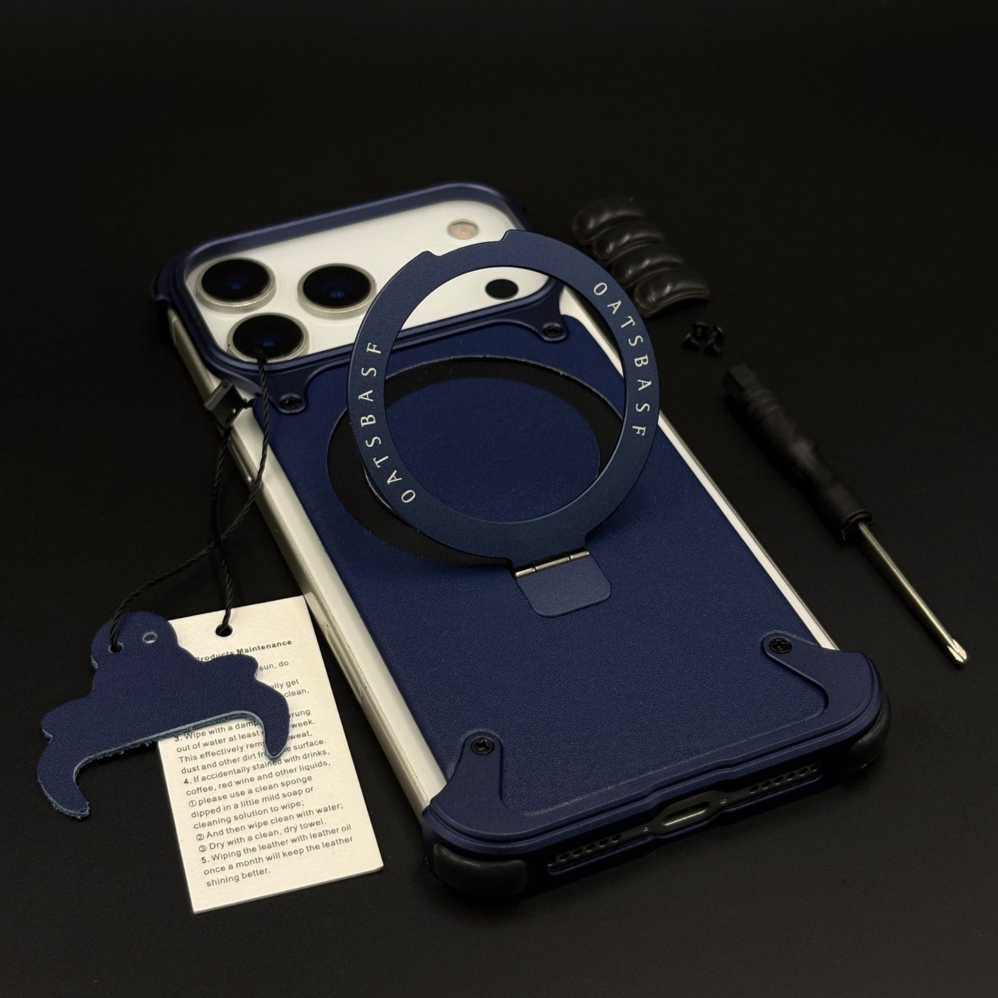 Metal Stand Mobile Case Cover for iPhone 17 Series | Rugged MagSafe Armor Shell