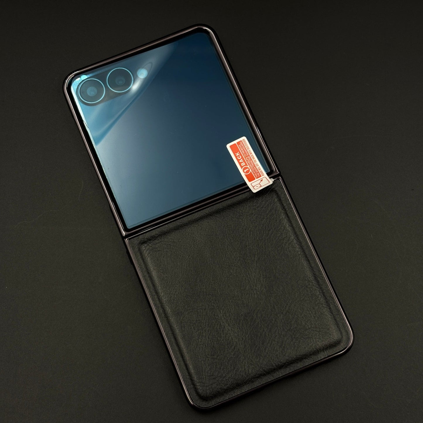 Leather Chrome Plated Case with Front Screen Protector for Samsung Galaxy Z Flip 8 | Luxury Protective Cover
