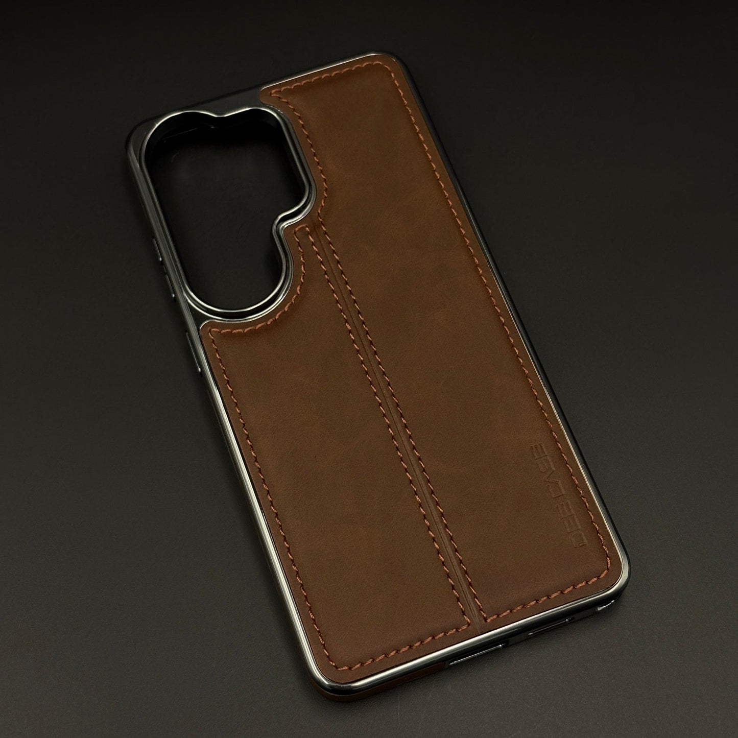 Centre Stitch Leather Chrome Plated Microfiber Inner Mobile Case Cover for Samsung Galaxy S26 Ultra