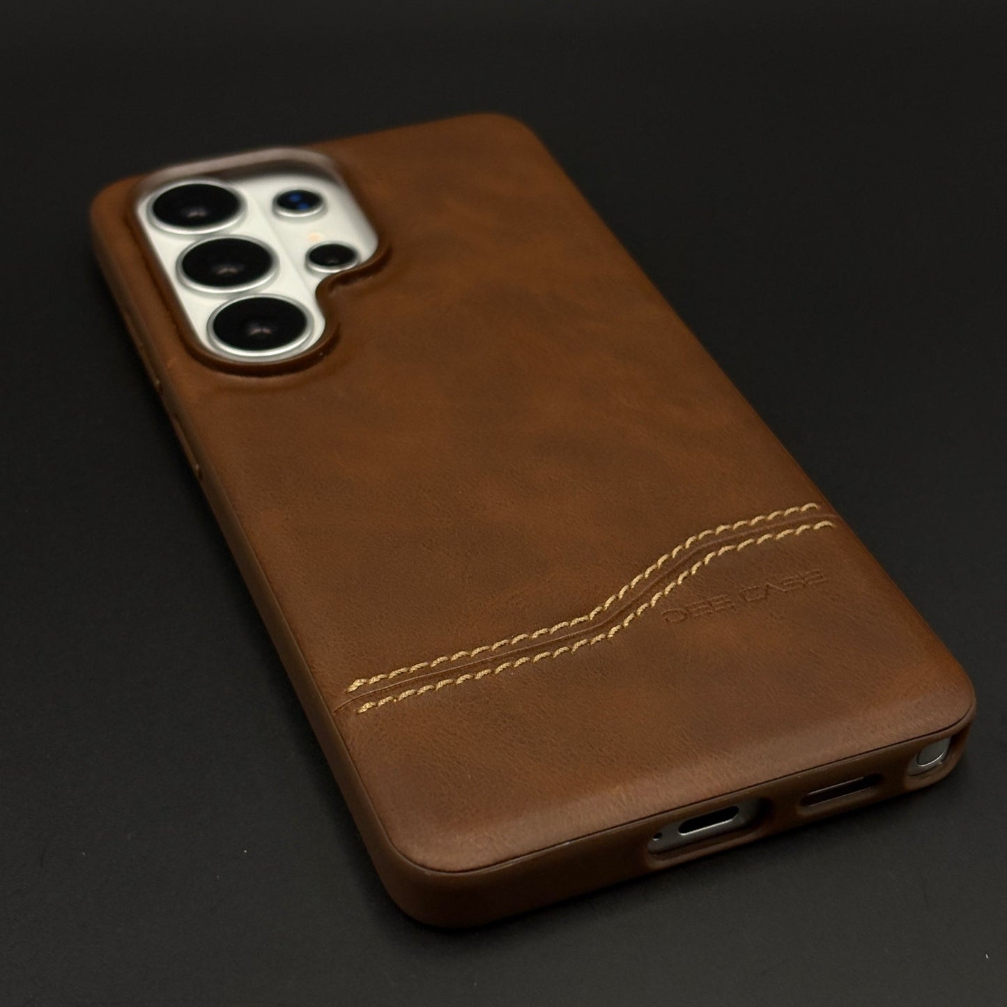 Diagonal Stitch Leather Microfiber Inner Mobile Case Cover for Samsung Galaxy S26 Ultra