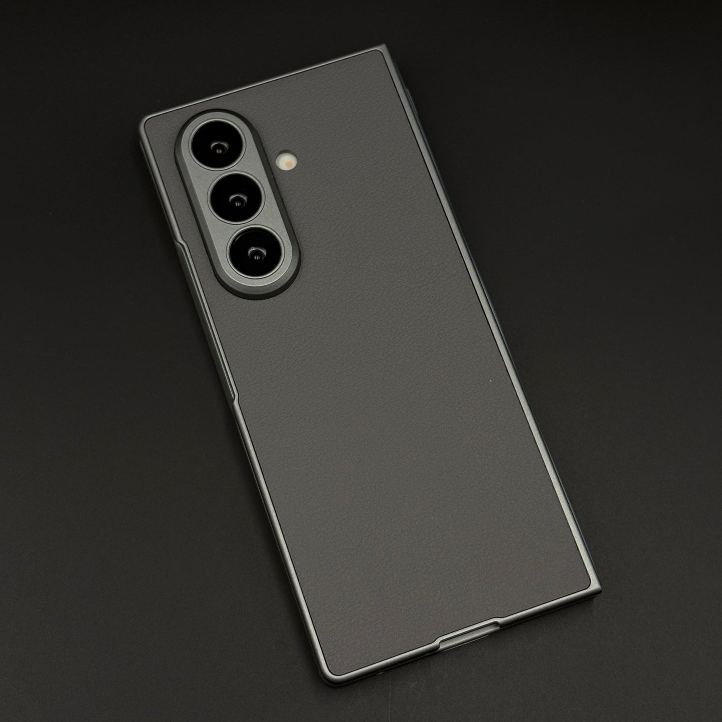 Matte Leather Shield Mobile Case Cover with Front Screen Protector for Samsung Galaxy Z Fold 7