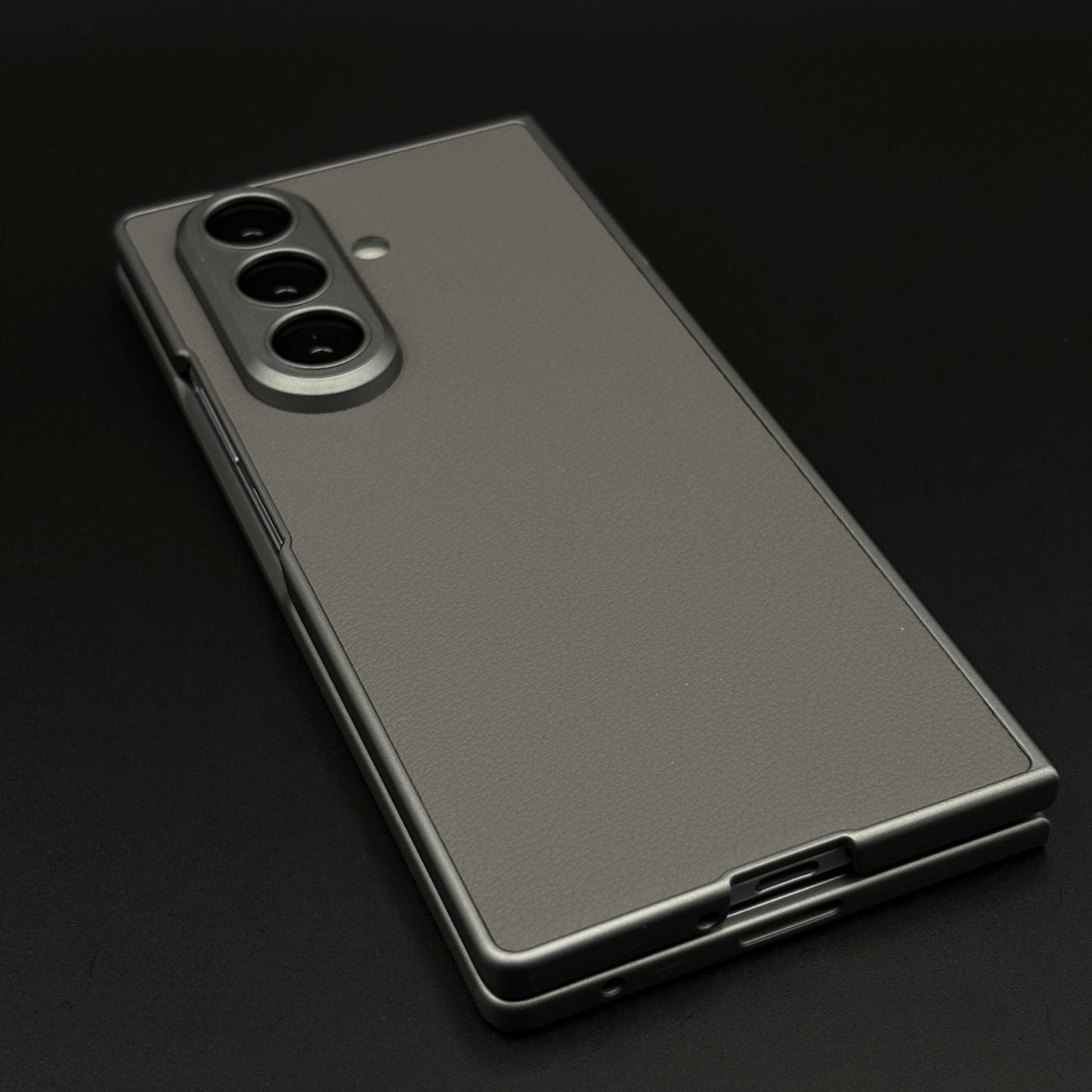 Matte Leather Shield Mobile Case Cover with Front Screen Protector for Samsung Galaxy Z Fold 7
