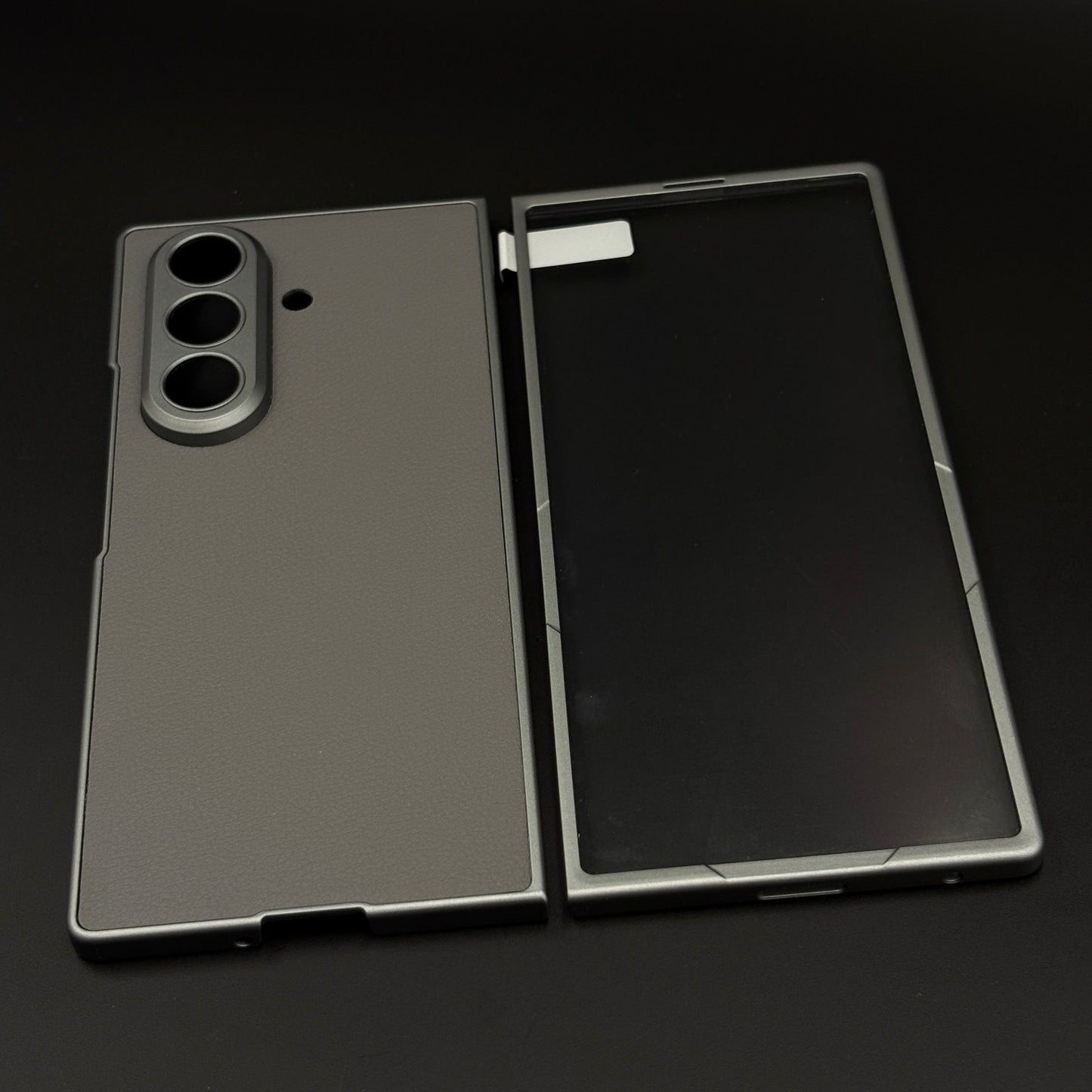 Matte Leather Shield Mobile Case Cover with Front Screen Protector for Samsung Galaxy Z Fold 7