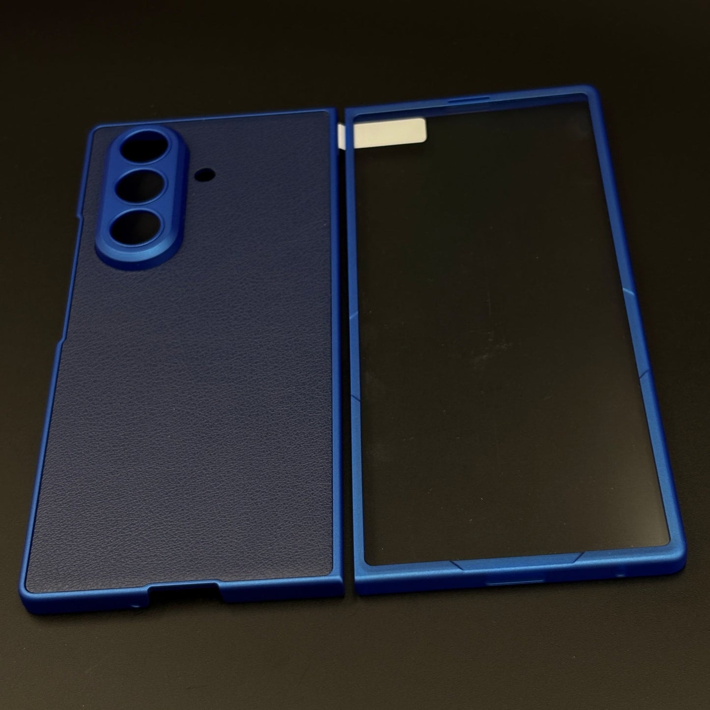 Matte Leather Shield Mobile Case Cover with Front Screen Protector for Samsung Galaxy Z Fold 7
