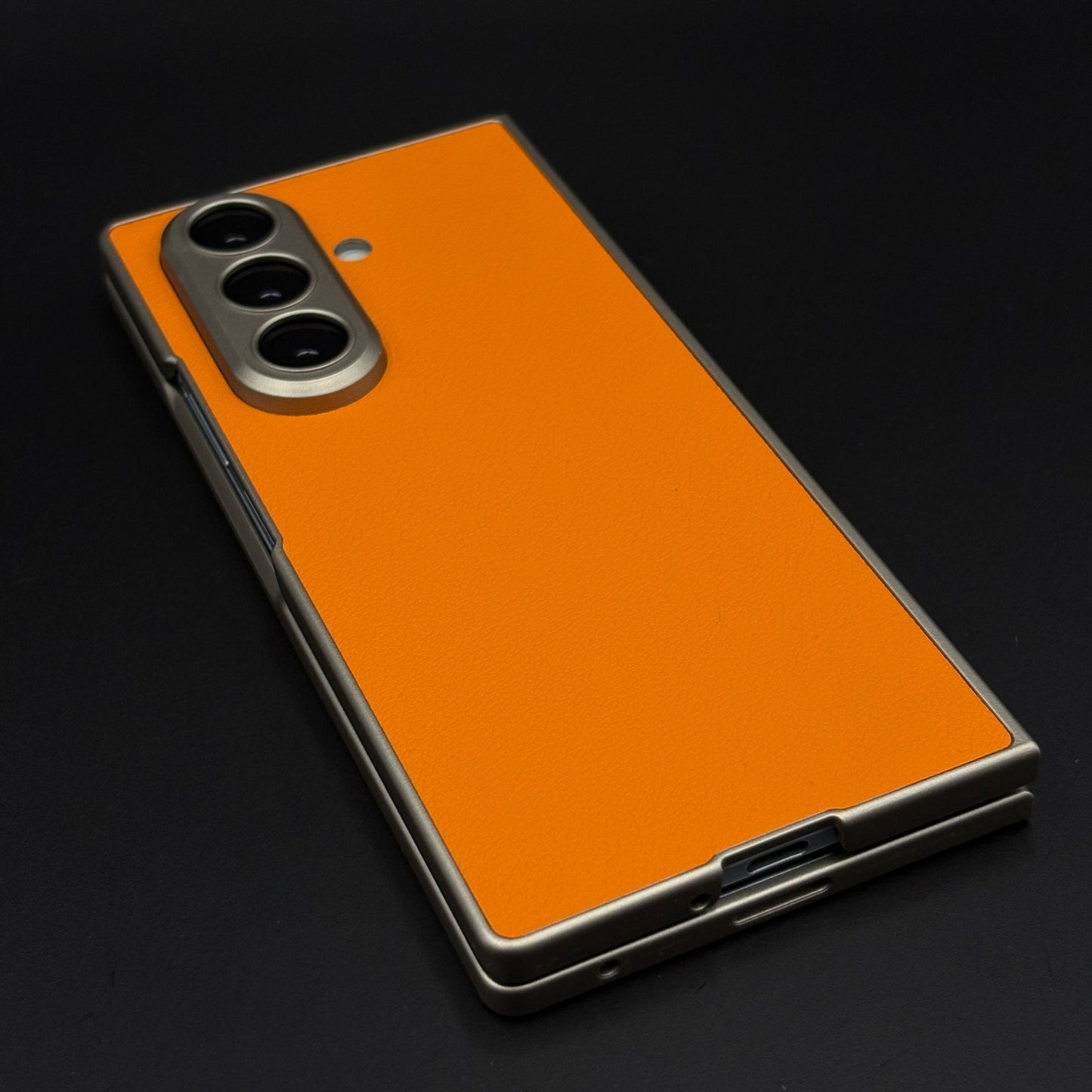 Matte Leather Shield Mobile Case Cover with Front Screen Protector for Samsung Galaxy Z Fold 7