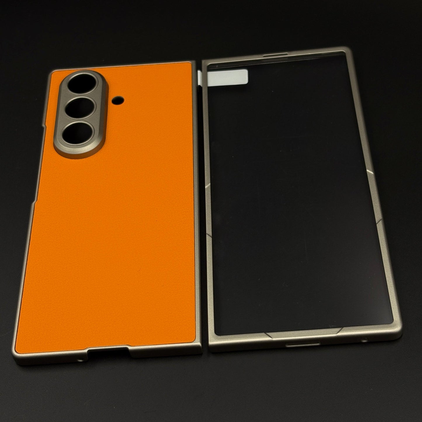 Matte Leather Shield Mobile Case Cover with Front Screen Protector for Samsung Galaxy Z Fold 7