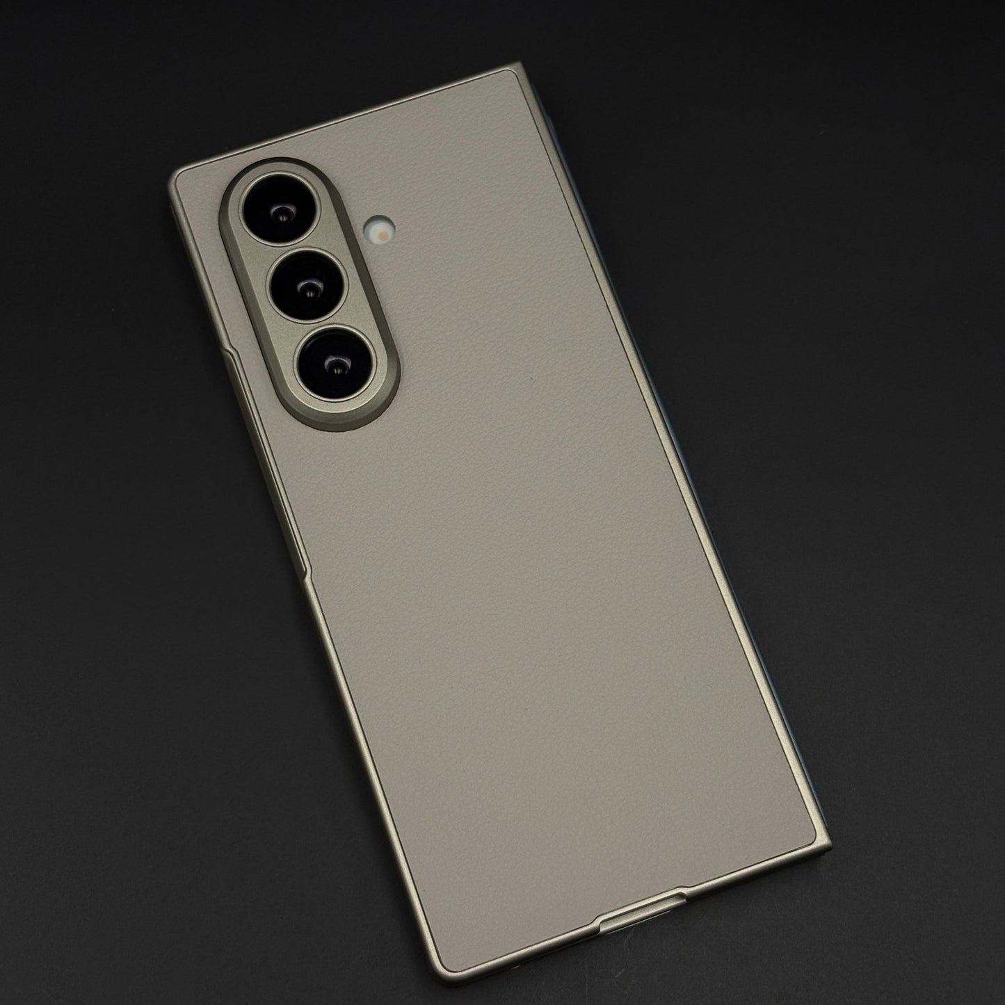 Matte Leather Shield Mobile Case Cover with Front Screen Protector for Samsung Galaxy Z Fold 7
