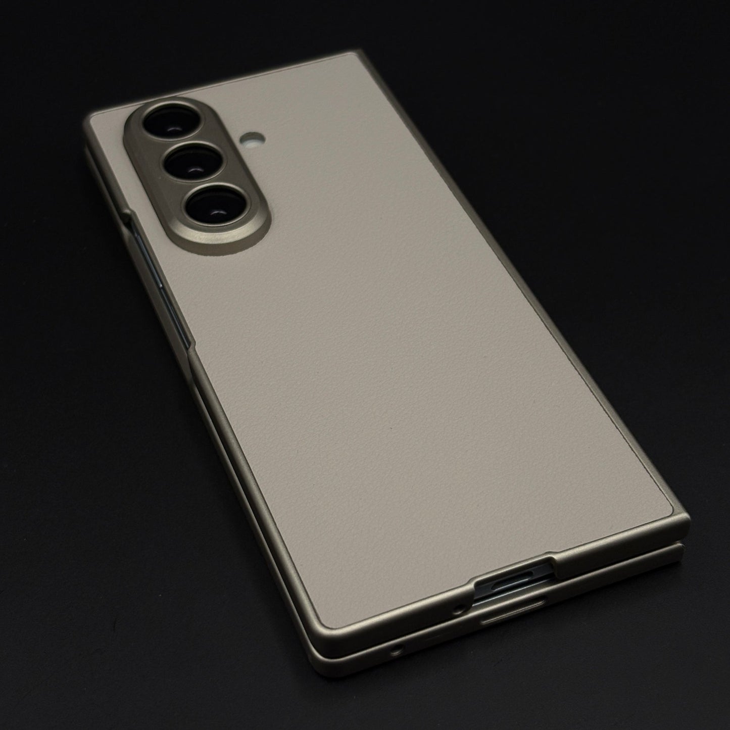 Matte Leather Shield Mobile Case Cover with Front Screen Protector for Samsung Galaxy Z Fold 7