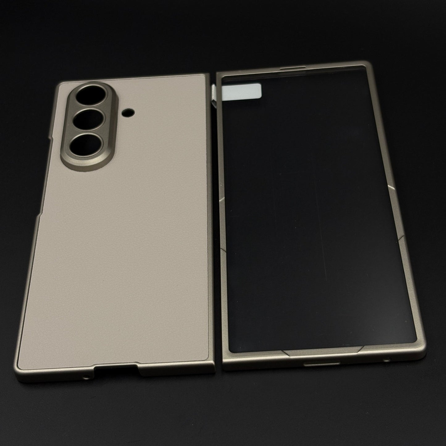 Matte Leather Shield Mobile Case Cover with Front Screen Protector for Samsung Galaxy Z Fold 7