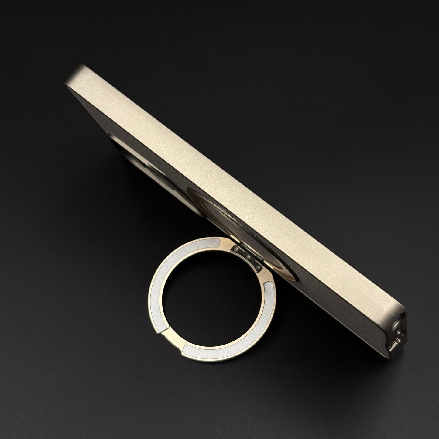 Slim Leather MagSafe Mobile Case Cover with Metal Ring Stand for Galaxy S25 Ultra