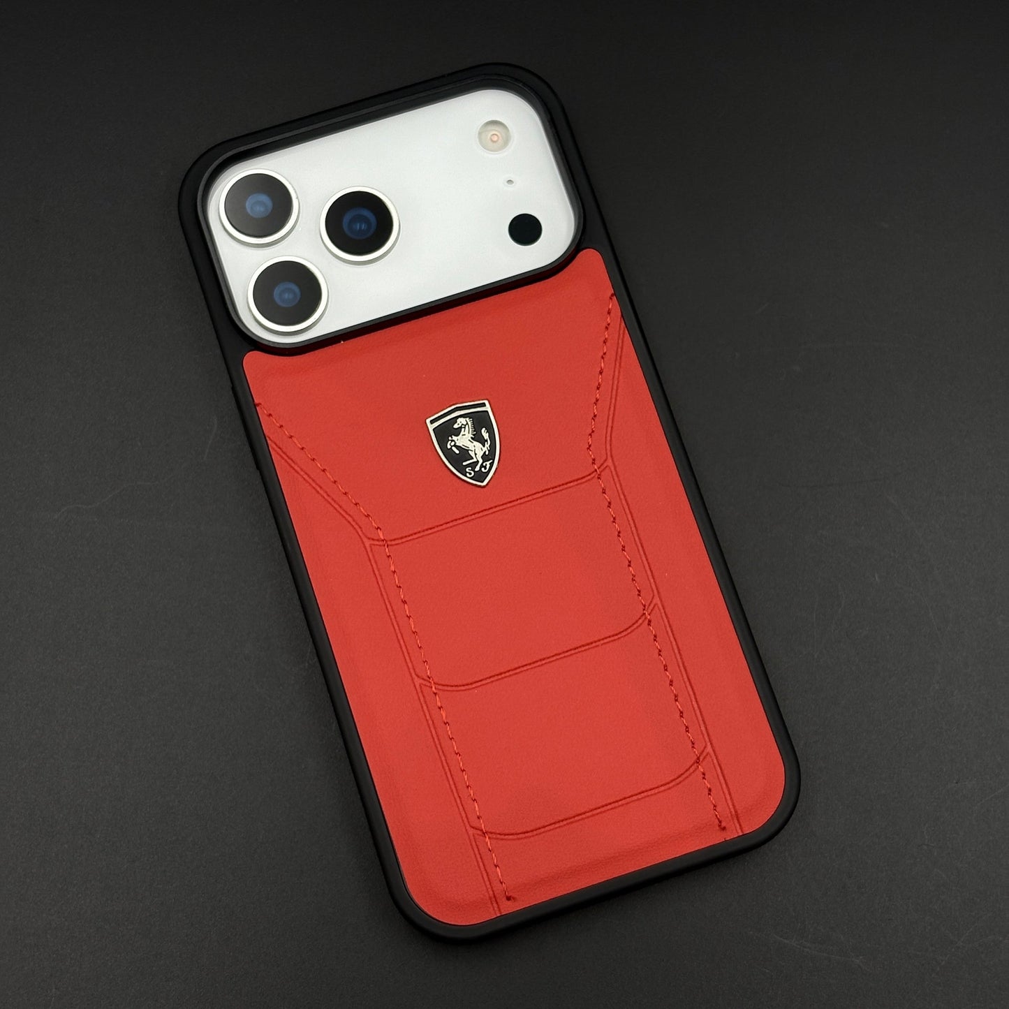Luxury FR Stitched Leather Phone Case Cover for iPhone 17 Series