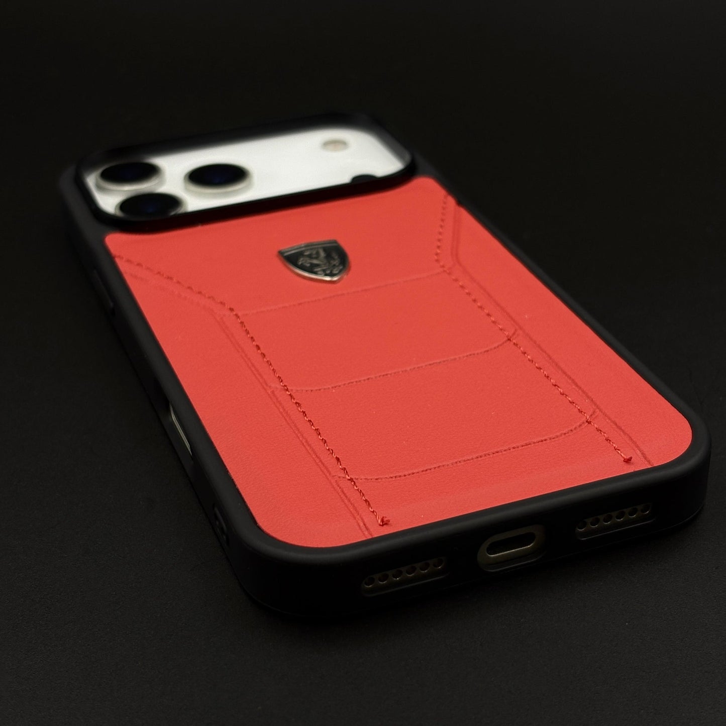 Luxury FR Stitched Leather Phone Case Cover for iPhone 17 Series