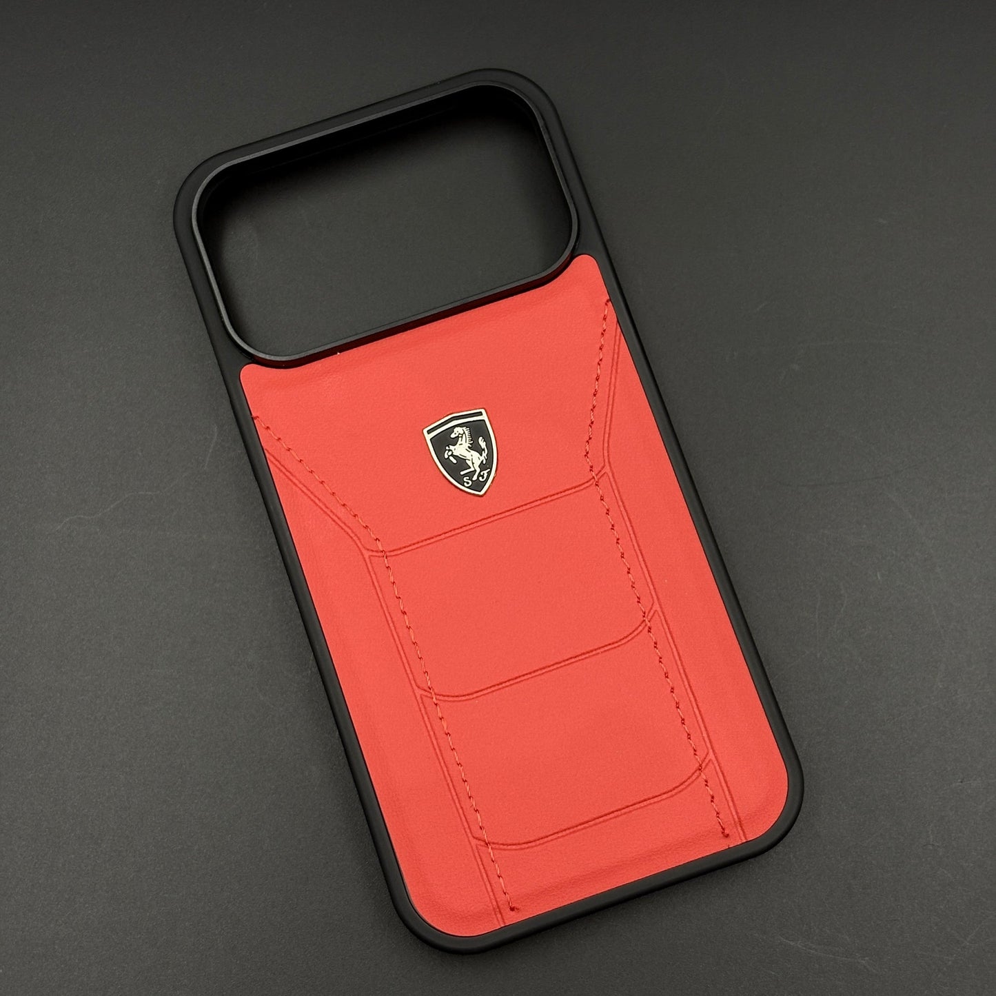 Luxury FR Stitched Leather Phone Case Cover for iPhone 17 Series