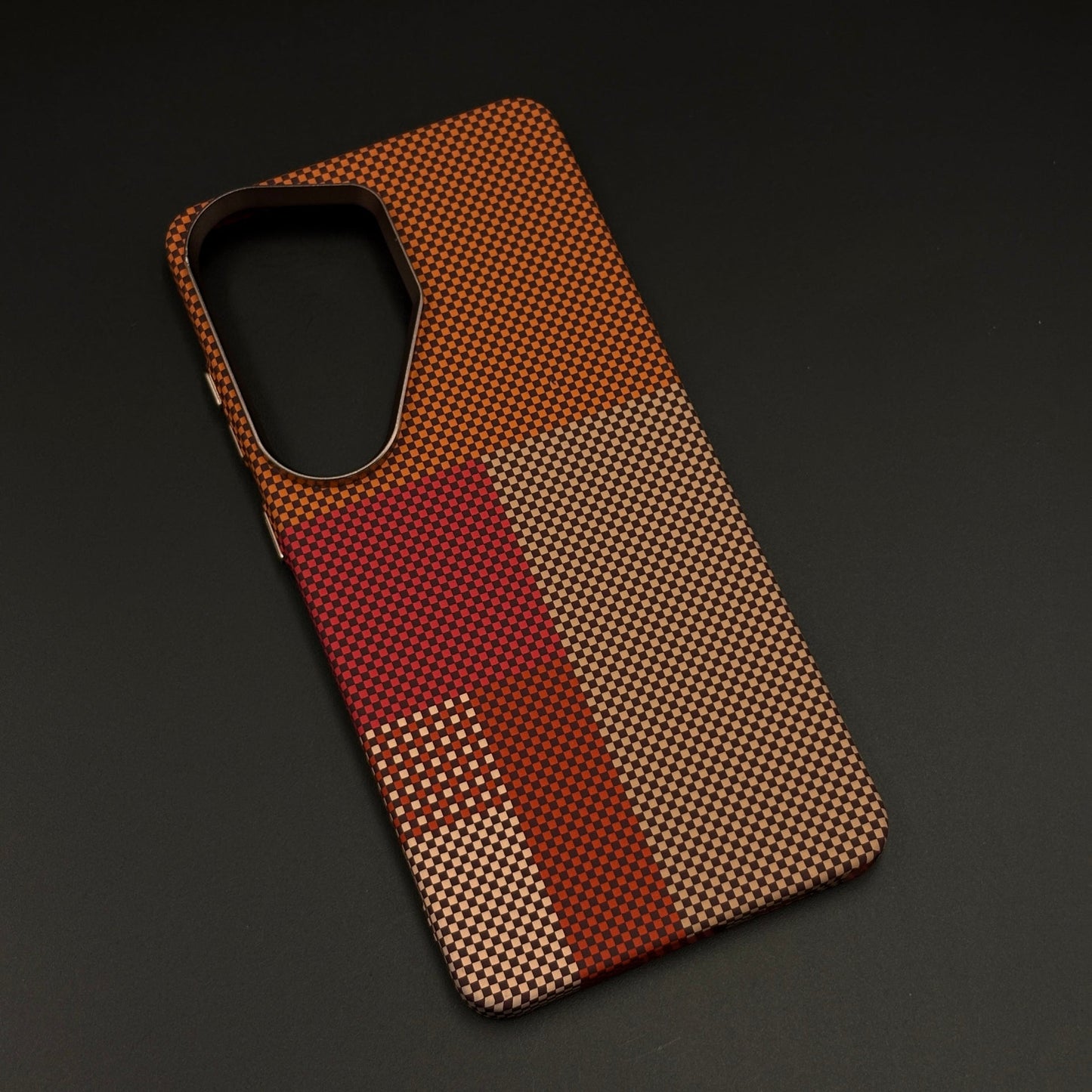 Ember Plaid Carbon Fibre Hidden MagSafe Mobile Case Cover for Samsung Galaxy S26 Ultra