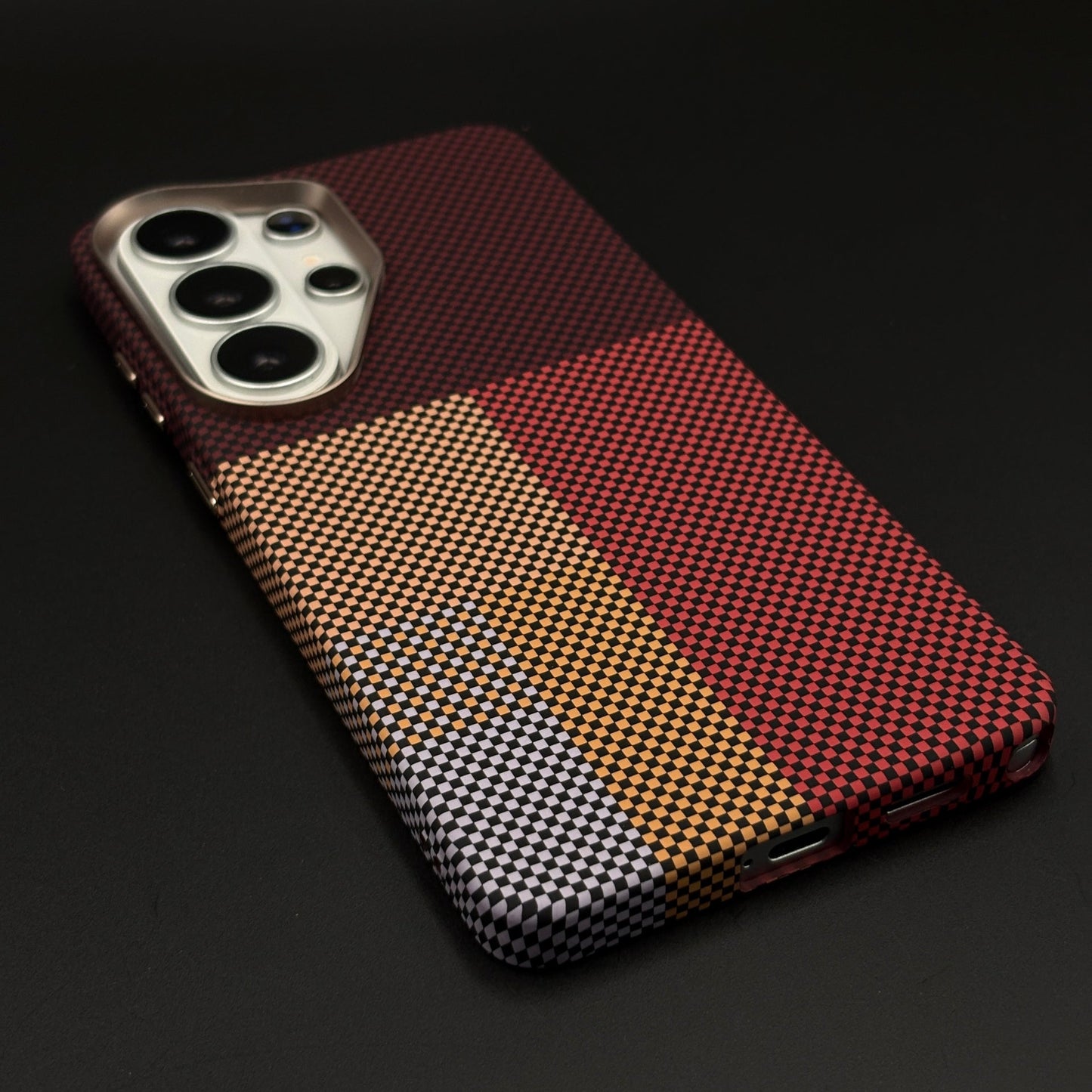 Sunset Quad Carbon Fibre Hidden MagSafe Mobile Case Cover for Samsung Galaxy S26 Ultra