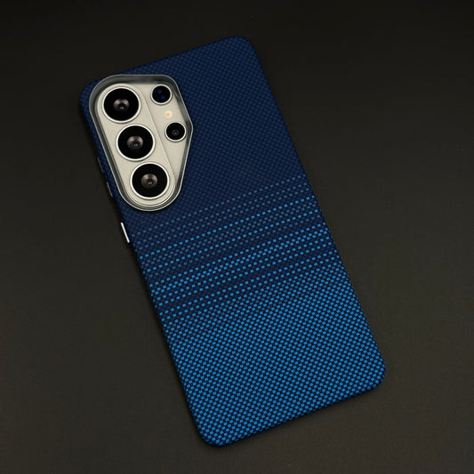 Ocean Stripe Carbon Fibre Hidden MagSafe Mobile Case Cover for Samsung Galaxy S26 Ultra