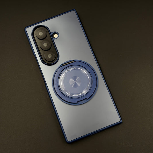 Rotating Metal Stand Matte Phone Case Cover for Samsung Galaxy Z Fold 6 | MagSafe Ring Kickstand