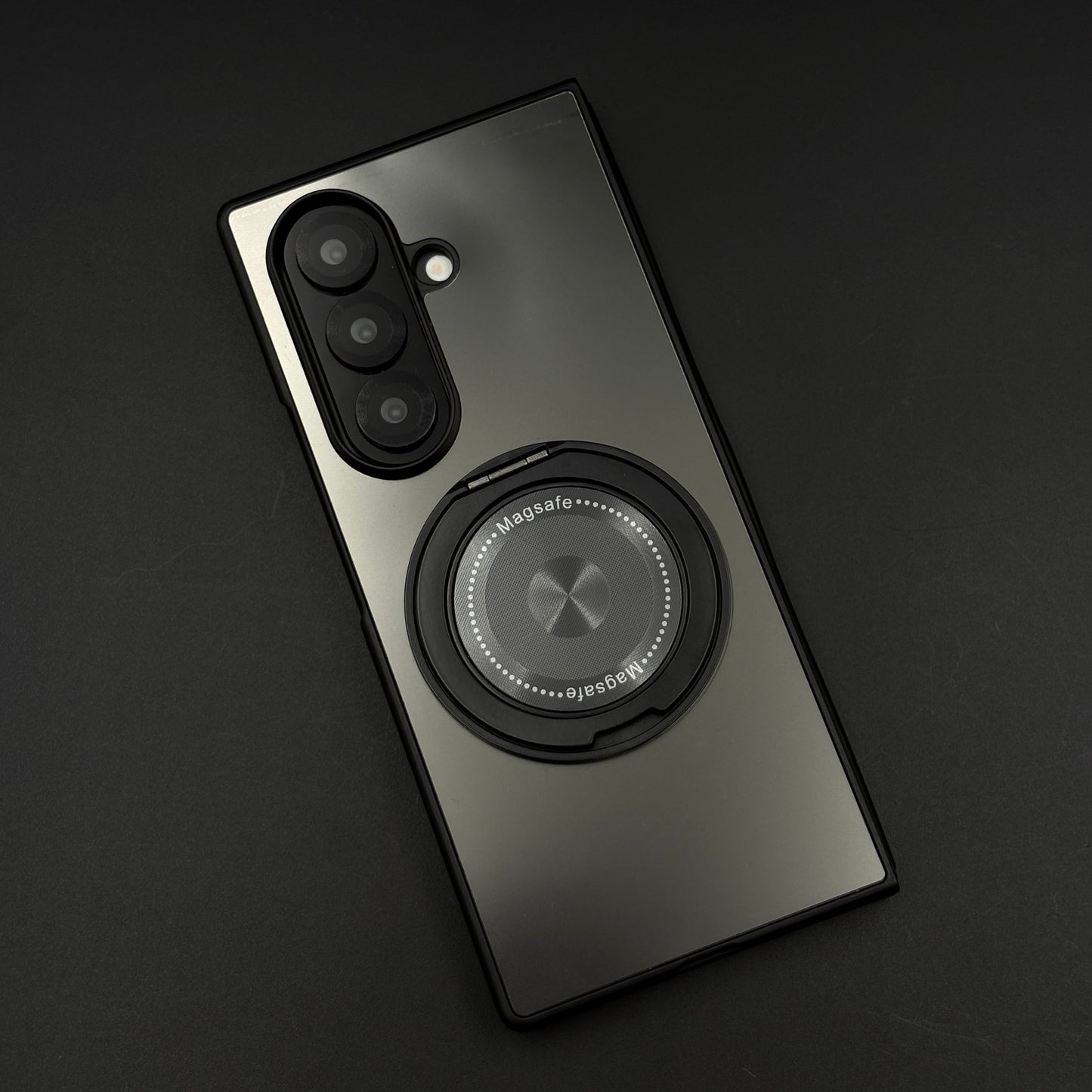 Rotating Metal Stand Matte Phone Case Cover for Samsung Galaxy Z Fold 6 | MagSafe Ring Kickstand