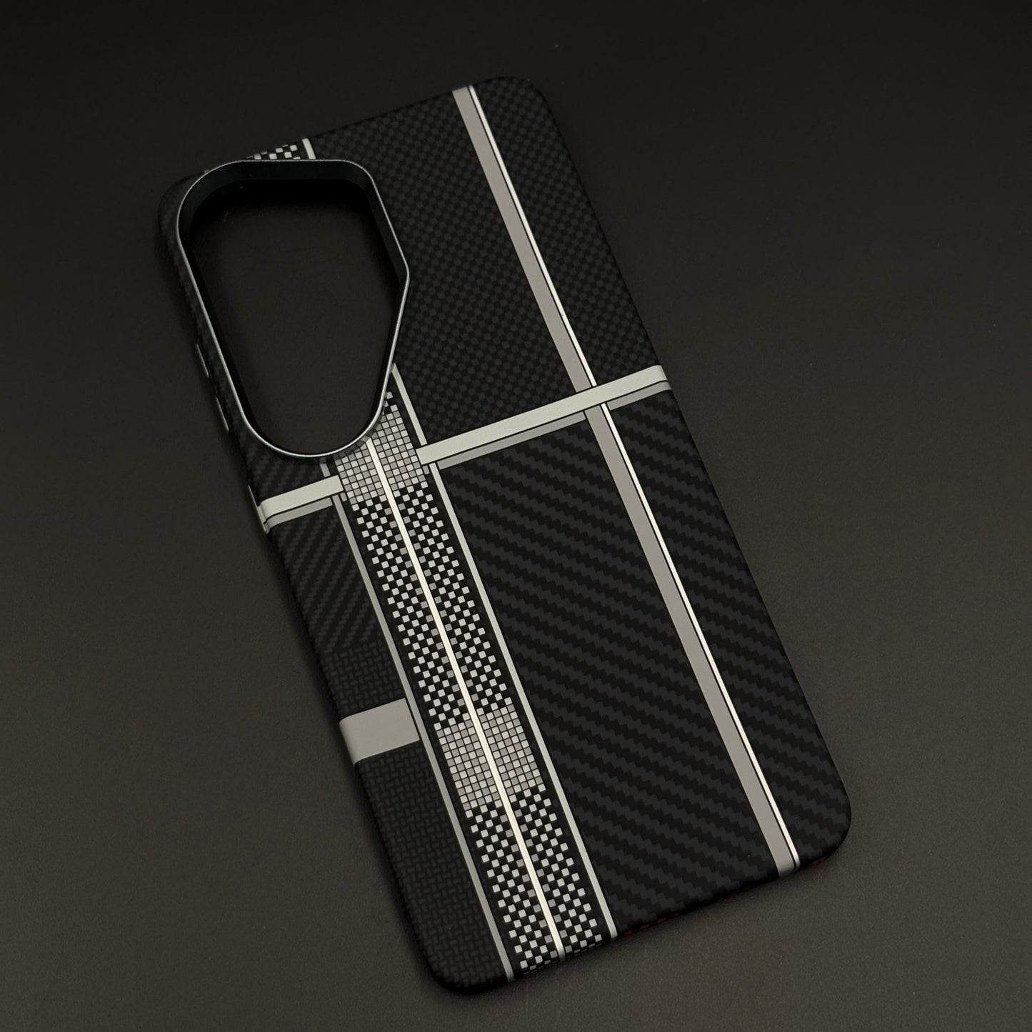 Carbon Fibre Cross Grid Hidden MagSafe Mobile Case Cover for Samsung Galaxy S26 Ultra