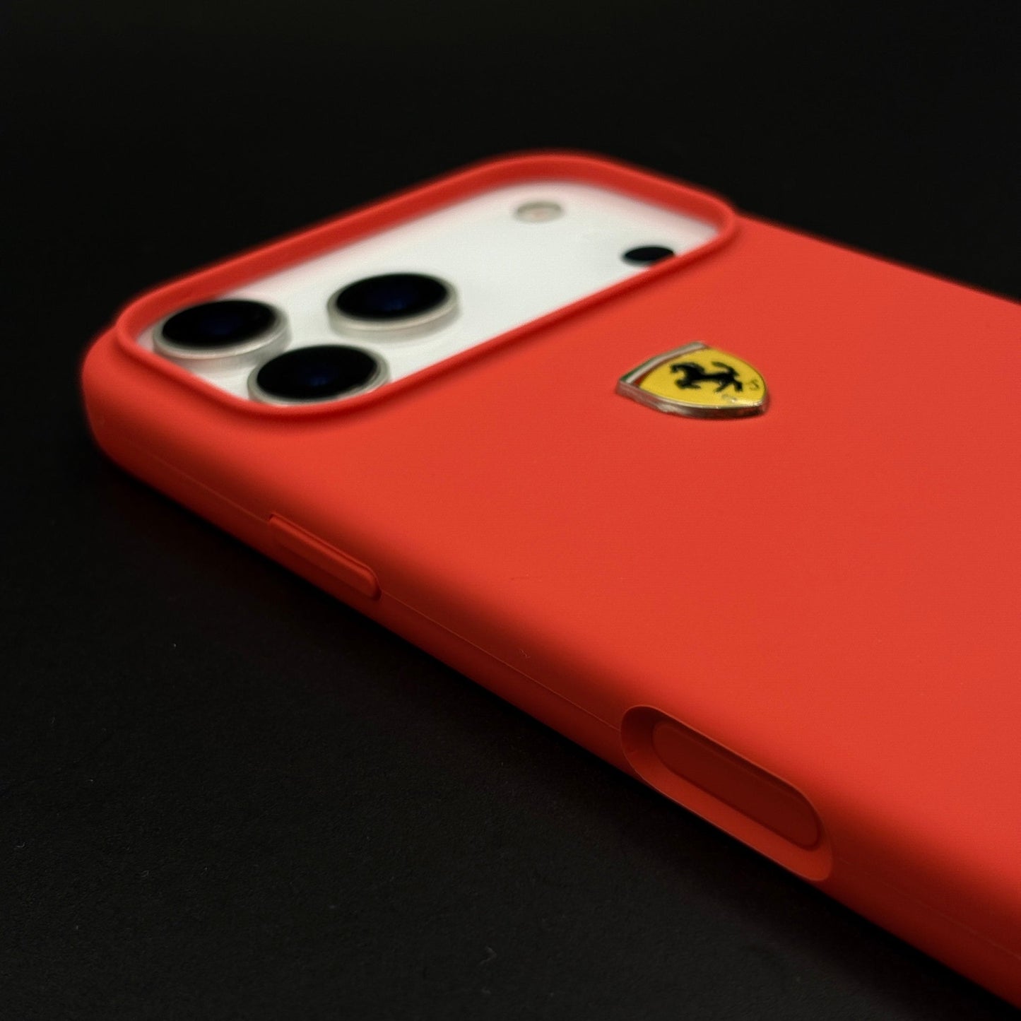 FR Edition Smooth Silk Feel Red Silicone Phone Case Cover for iPhone 17 Series | Sporty Luxury Finish