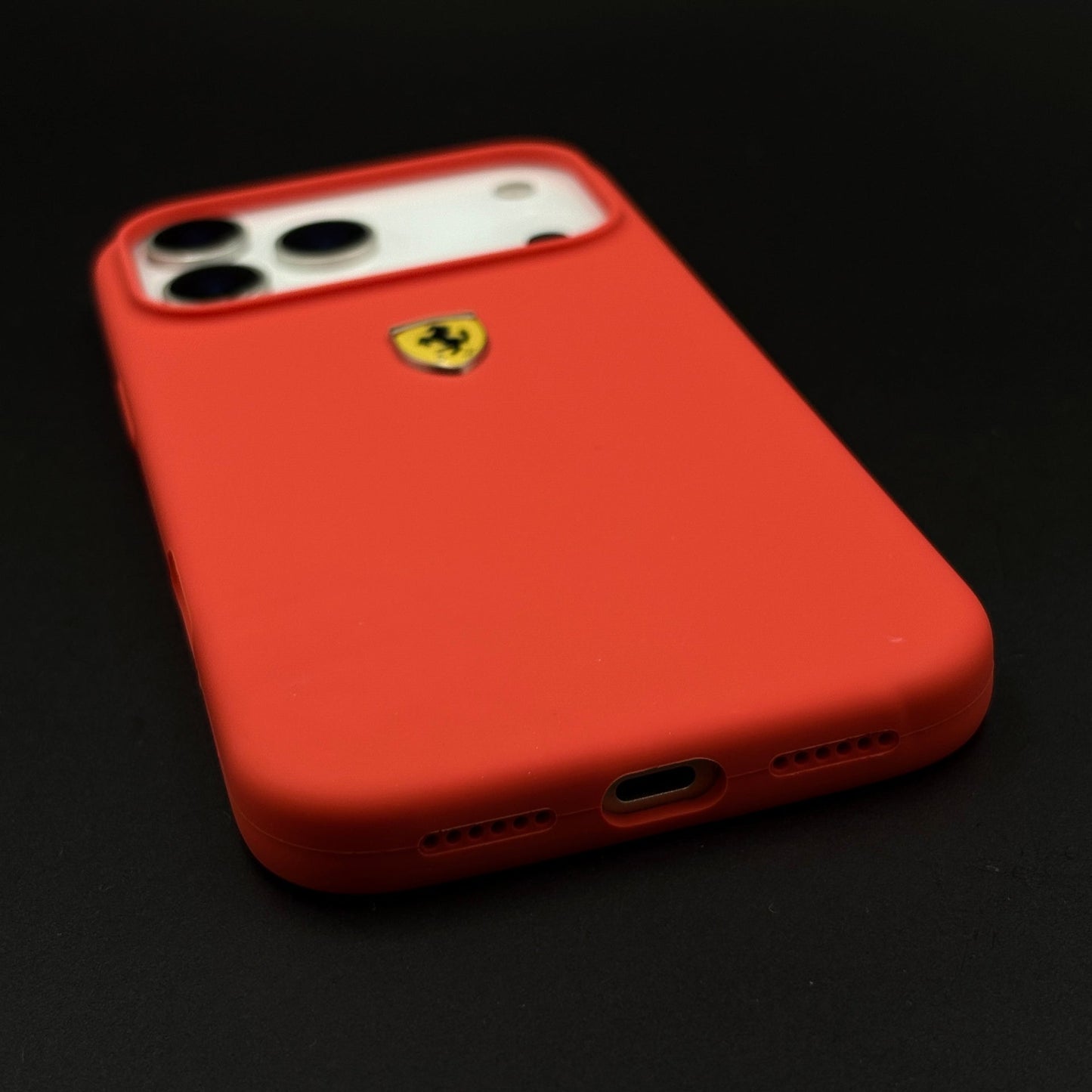 FR Edition Smooth Silk Feel Red Silicone Phone Case Cover for iPhone 17 Series | Sporty Luxury Finish