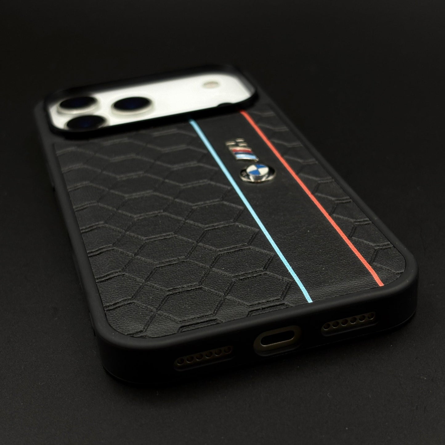 Performance M Sport Honeycomb Phone Case Cover for iPhone 17 Series | Racing Stripe Edition