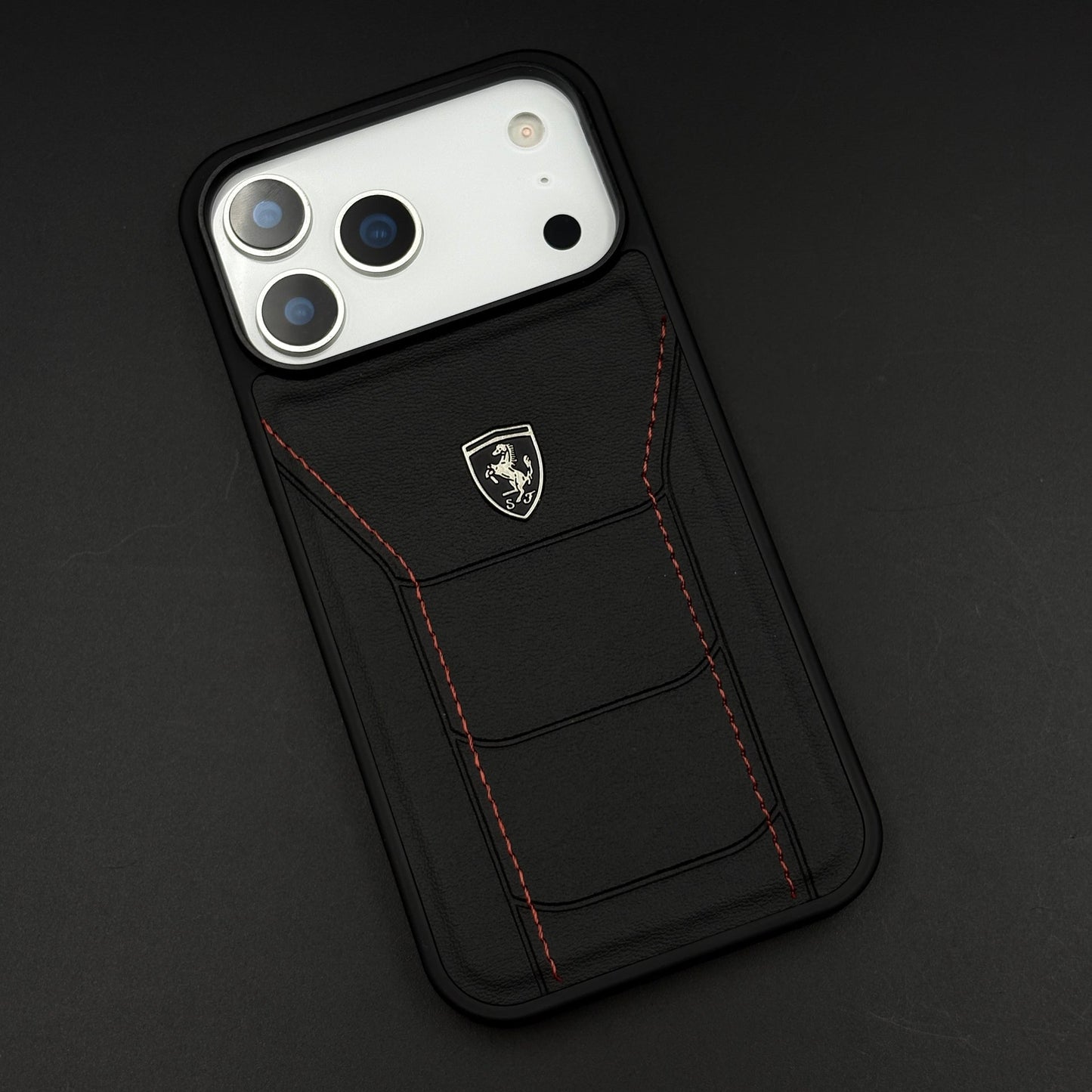 Luxury FR Stitched Leather Phone Case Cover for iPhone 17 Series