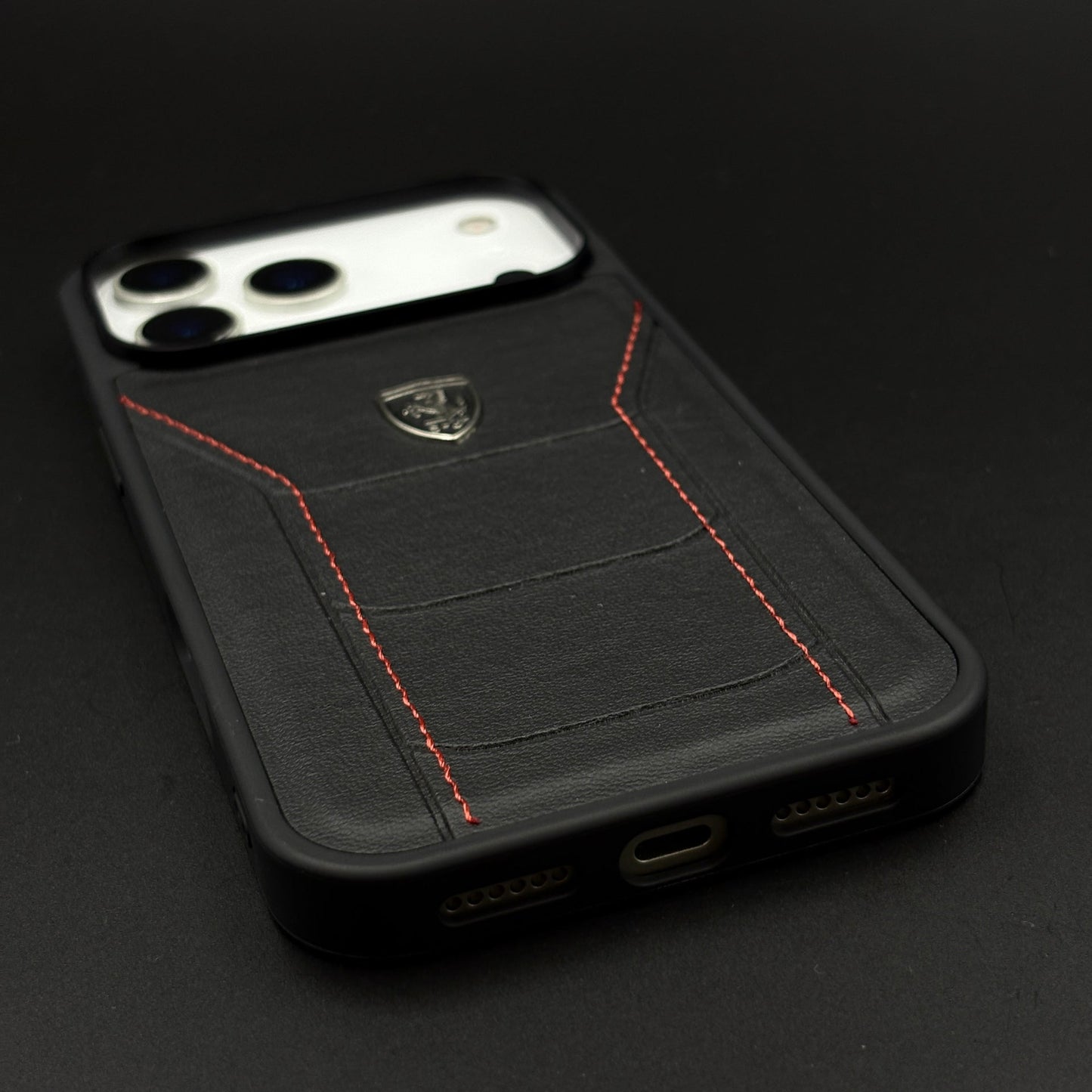 Luxury FR Stitched Leather Phone Case Cover for iPhone 17 Series