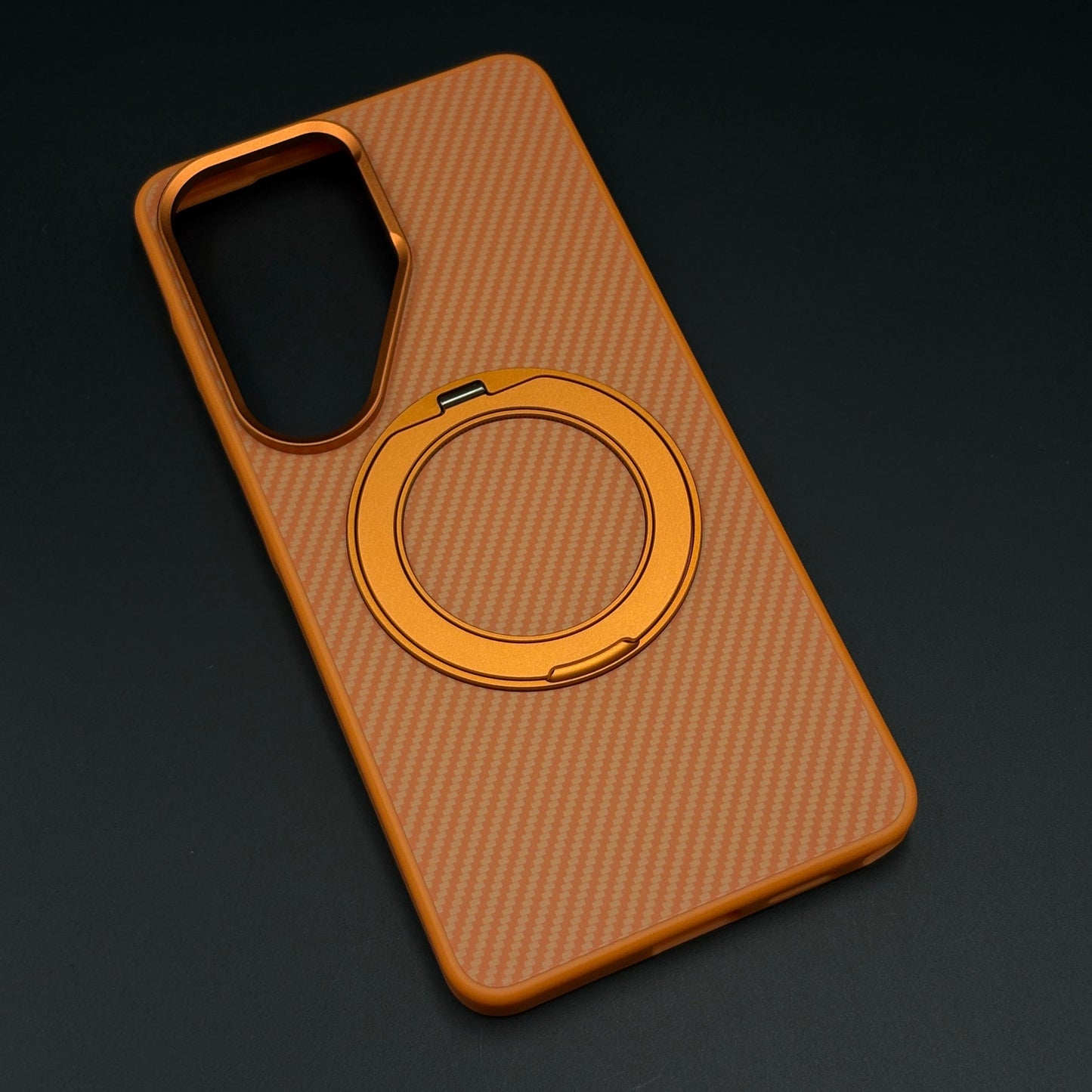 Carbon Fibre Metal Rotating Stand MagSafe Case for Samsung Galaxy S26 Ultra