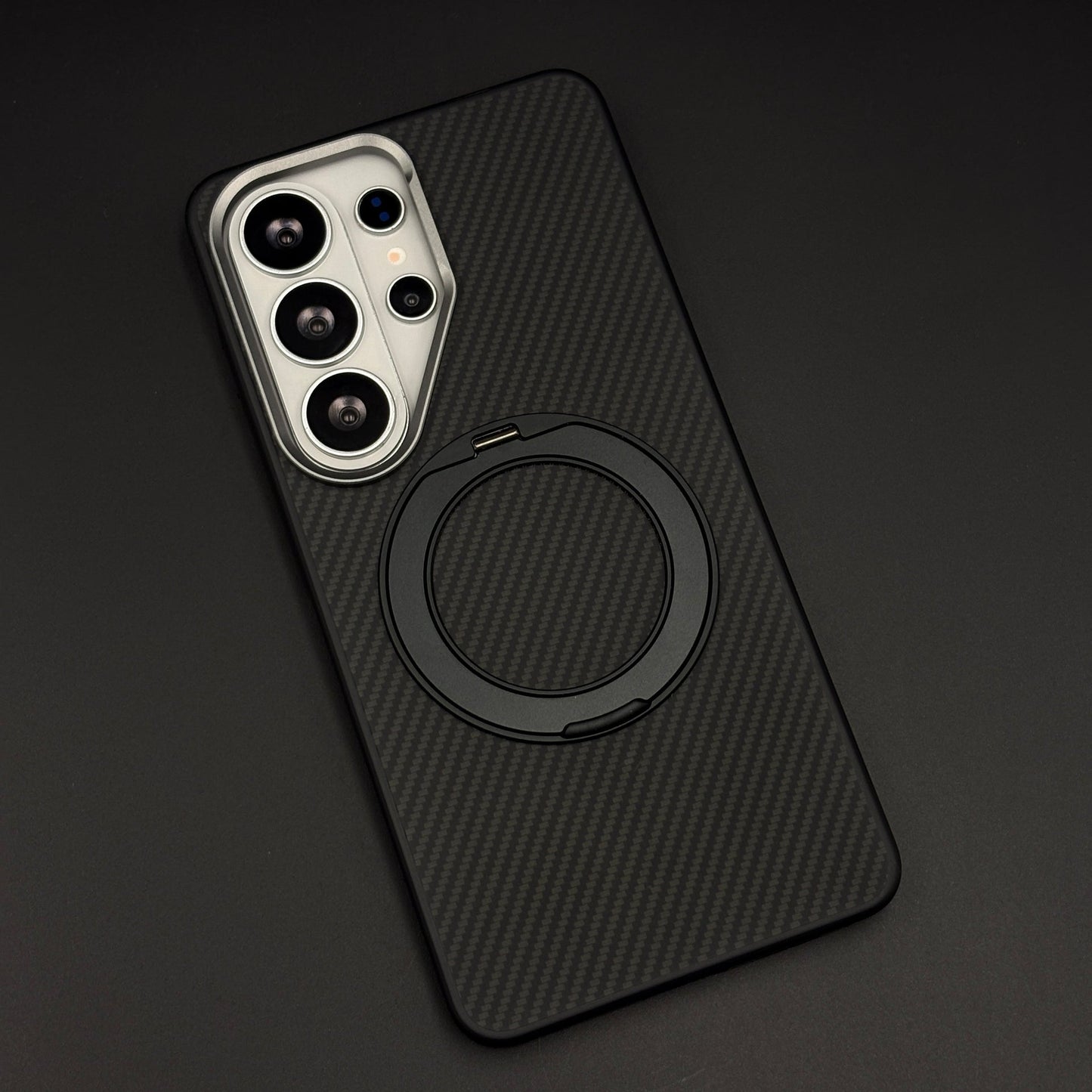 Carbon Fibre Metal Rotating Stand MagSafe Case for Samsung Galaxy S26 Ultra