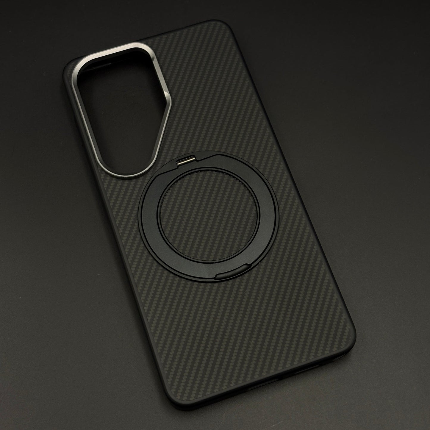 Carbon Fibre Metal Rotating Stand MagSafe Case for Samsung Galaxy S26 Ultra