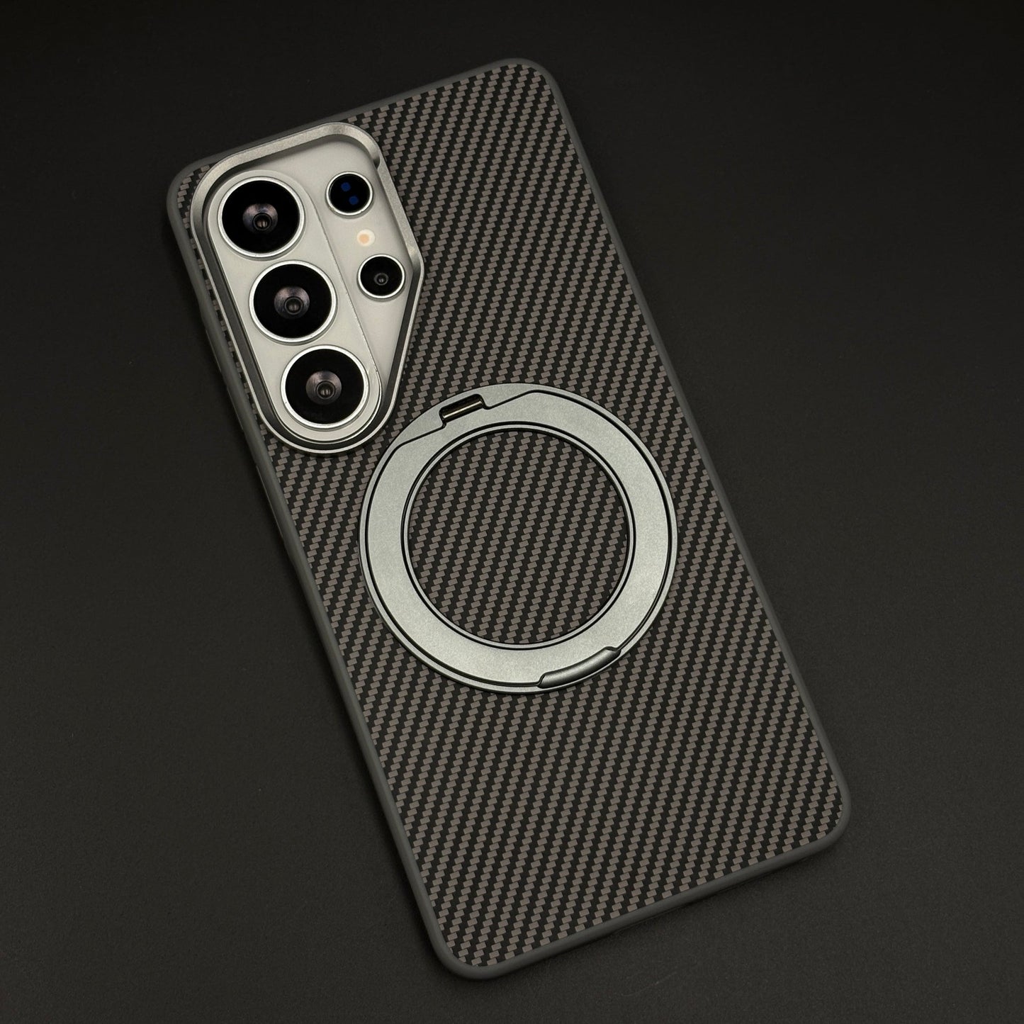 Carbon Fibre Metal Rotating Stand MagSafe Case for Samsung Galaxy S26 Ultra