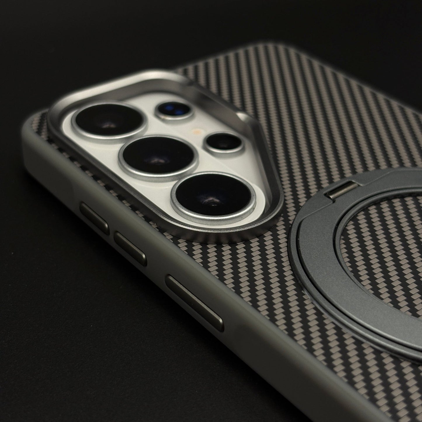 Carbon Fibre Metal Rotating Stand MagSafe Case for Samsung Galaxy S26 Ultra