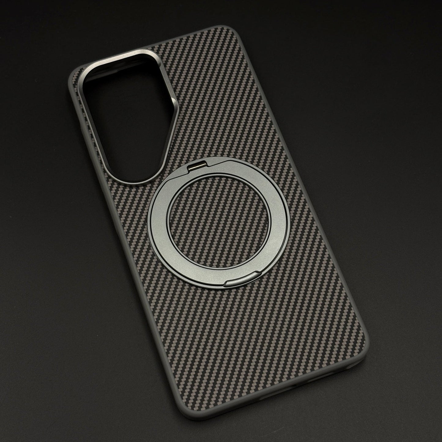 Carbon Fibre Metal Rotating Stand MagSafe Case for Samsung Galaxy S26 Ultra