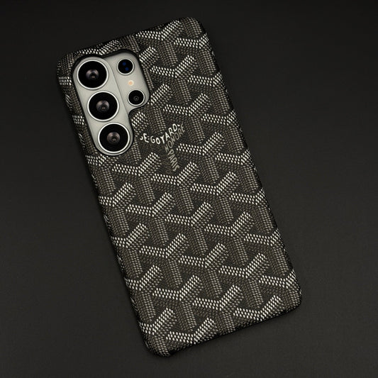 EGY Monogram Pattern Fabric Texture Mobile Case Cover for Samsung Galaxy S26 Ultra