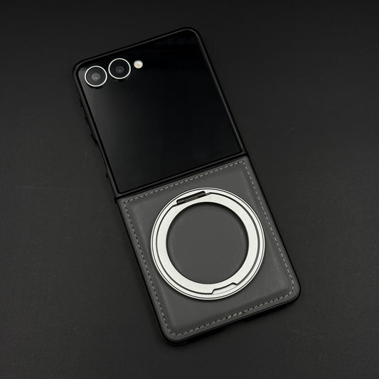 Stitch Leather Series MagSafe Case for Samsung Galaxy Z Flip 7 | 360° Rotating Metal Stand