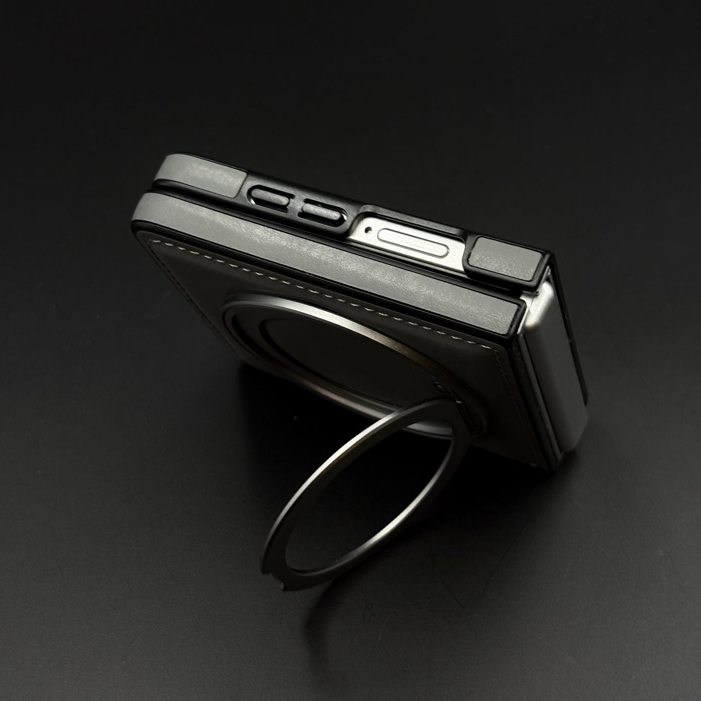 Stitch Leather Series MagSafe Case for Samsung Galaxy Z Flip 7 | 360° Rotating Metal Stand