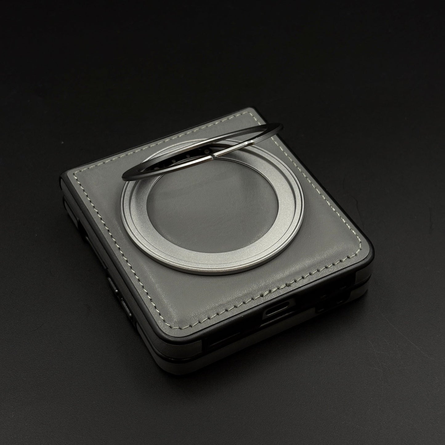 Stitch Leather Series MagSafe Case for Samsung Galaxy Z Flip 7 | 360° Rotating Metal Stand