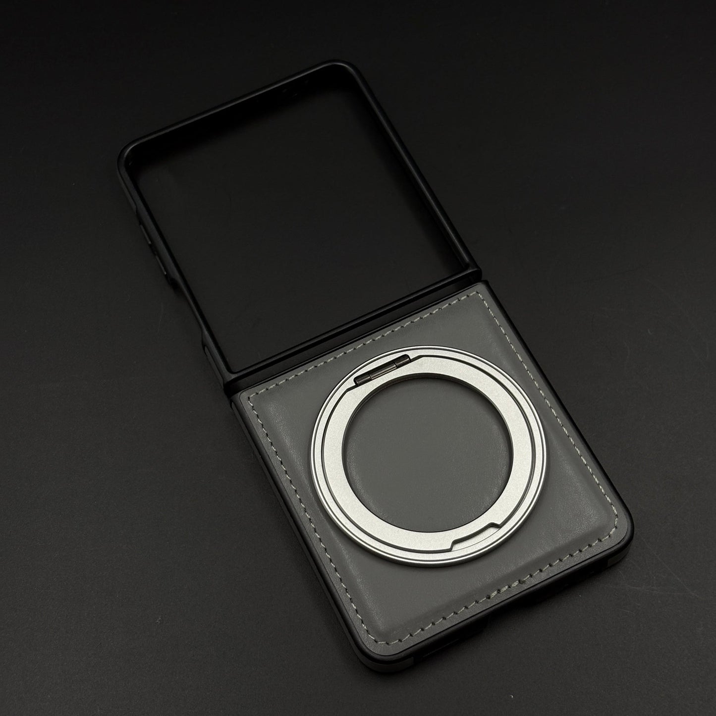 Stitch Leather Series MagSafe Case for Samsung Galaxy Z Flip 7 | 360° Rotating Metal Stand