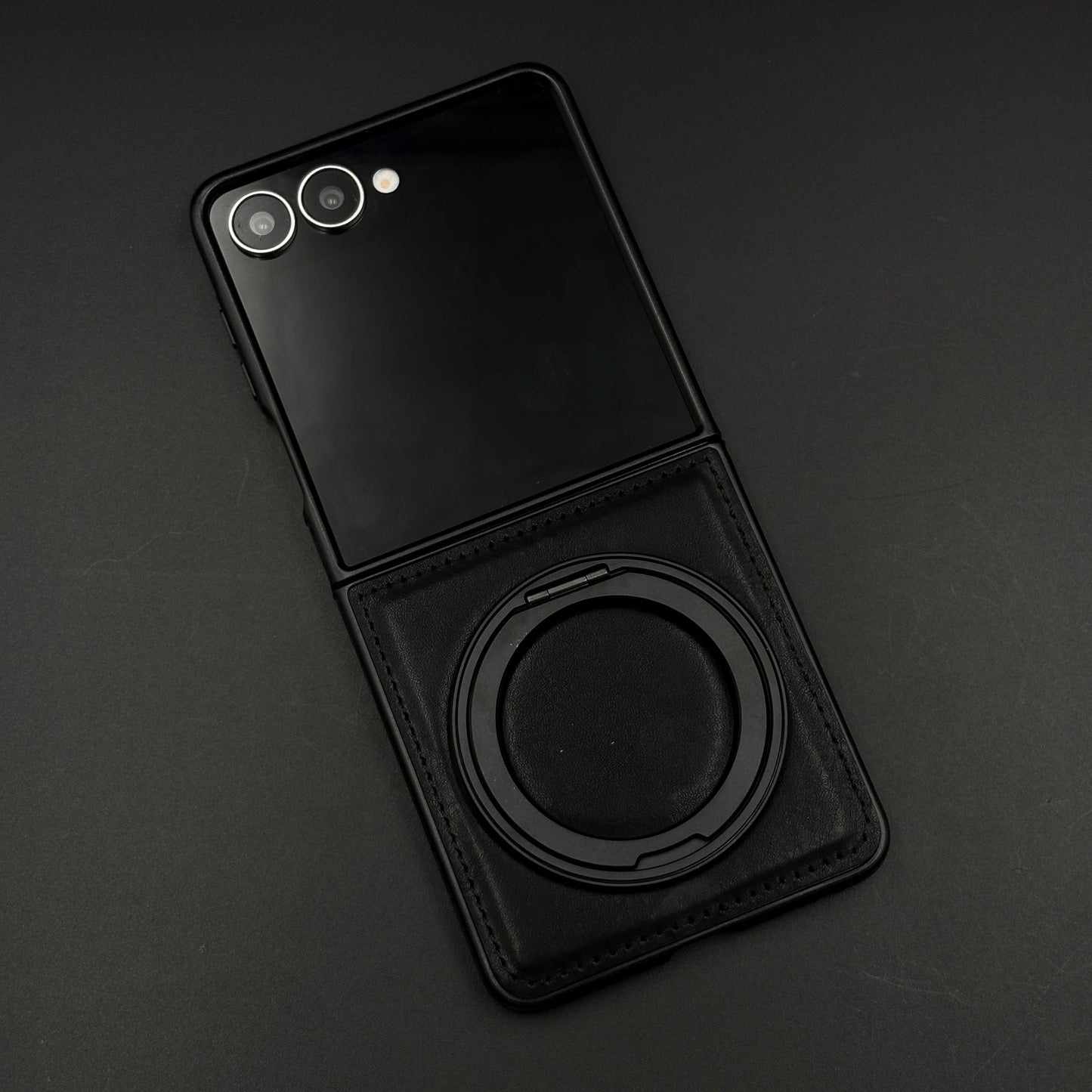 Stitch Leather Series MagSafe Case for Samsung Galaxy Z Flip 7 | 360° Rotating Metal Stand